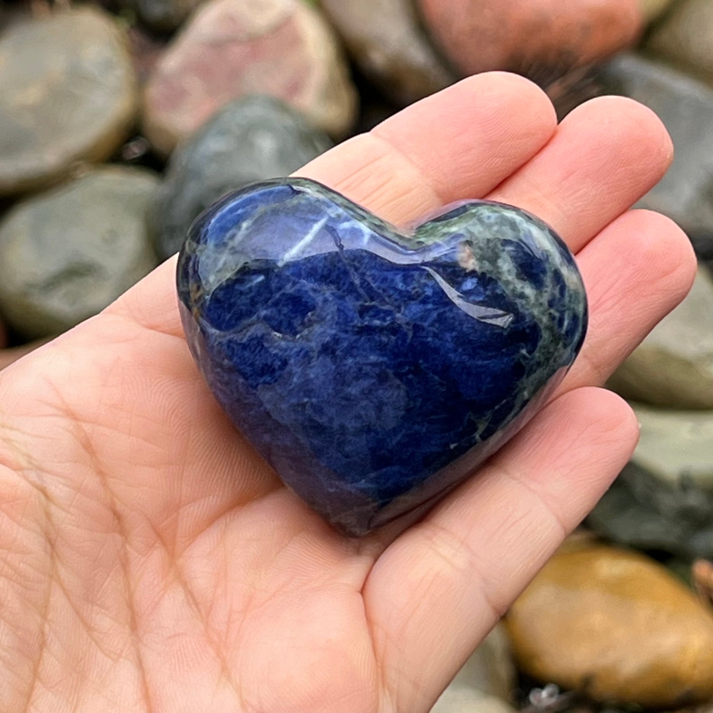 Sodalite Heart Carving