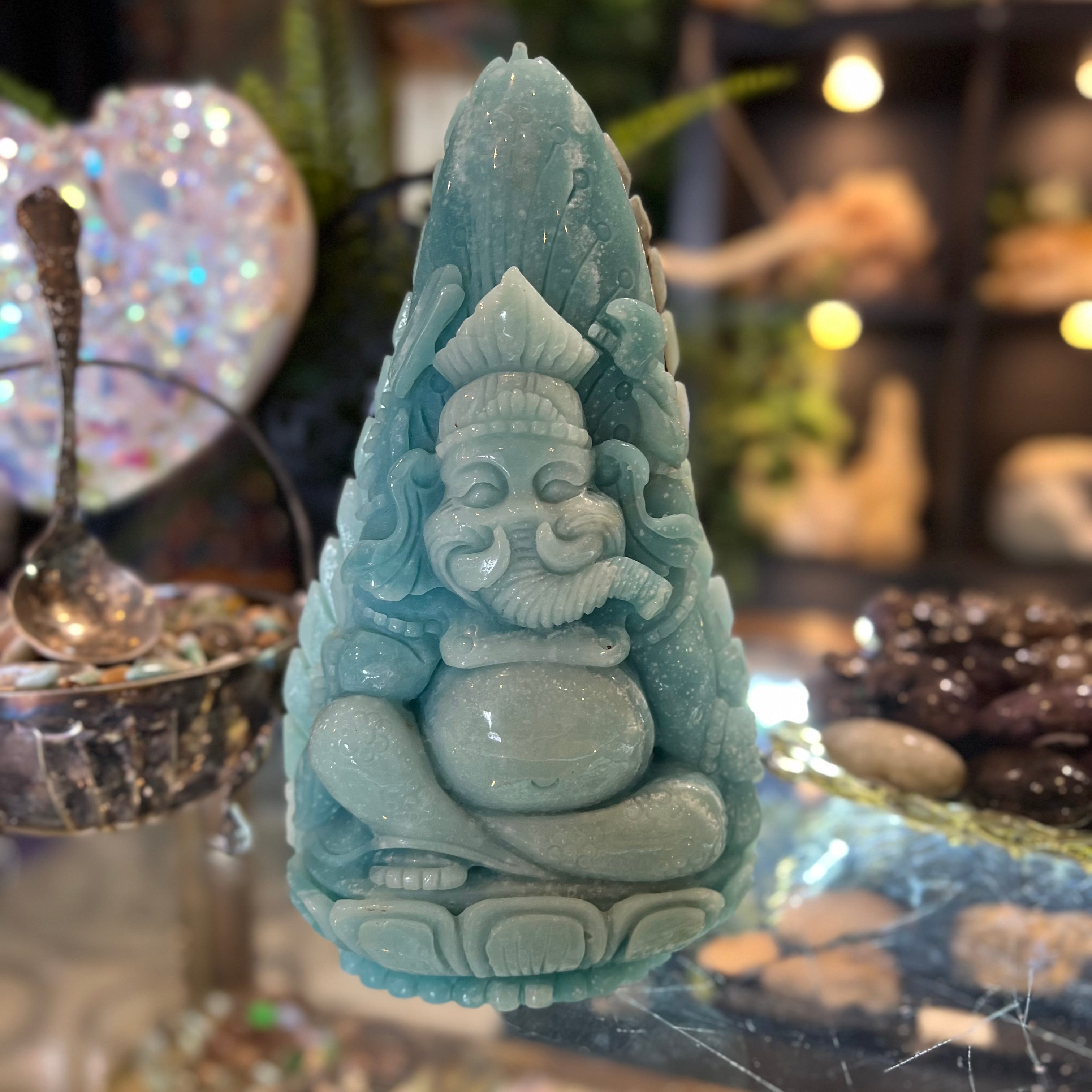 Aragonite Ganesha Carving