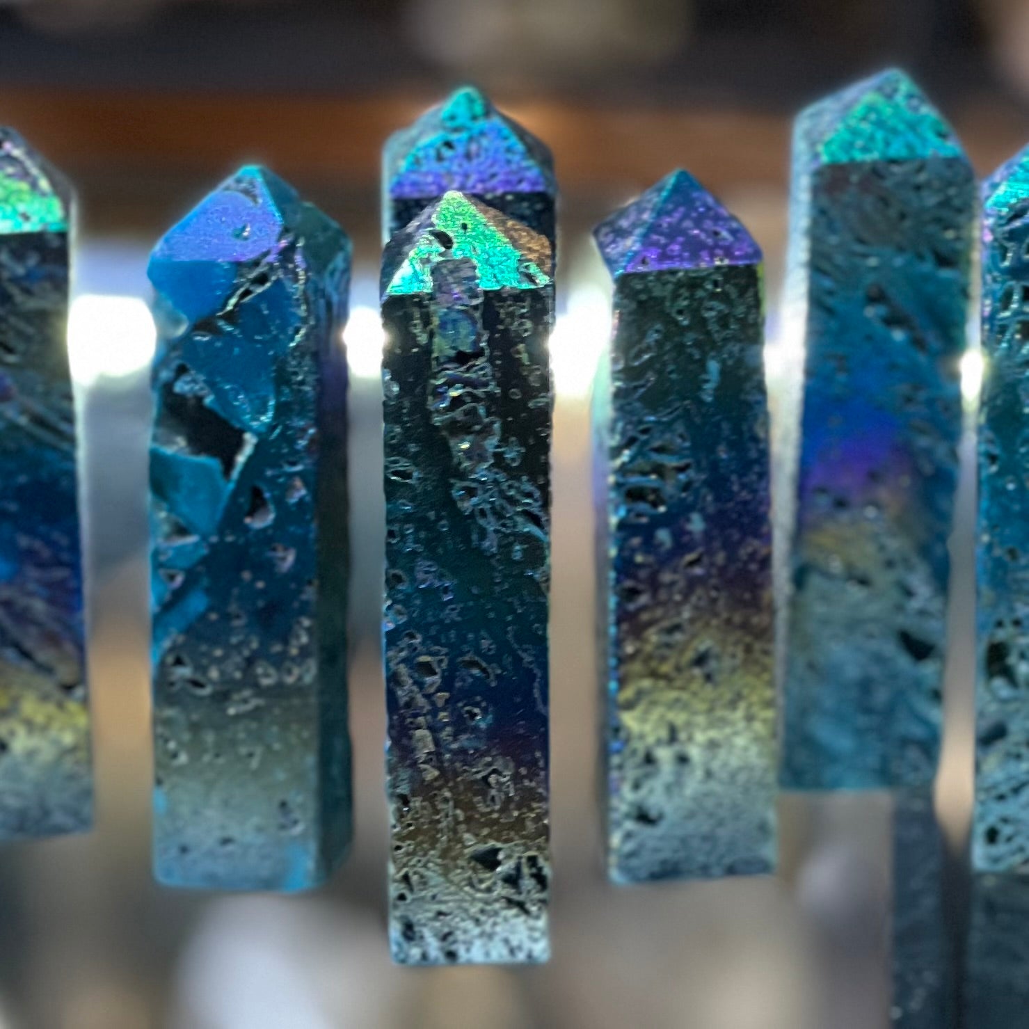 Blue Haze Electroplated Sphalarite Generator Points