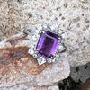 Amethyst & White Topaz Sterling Silver Ring ~ 5
