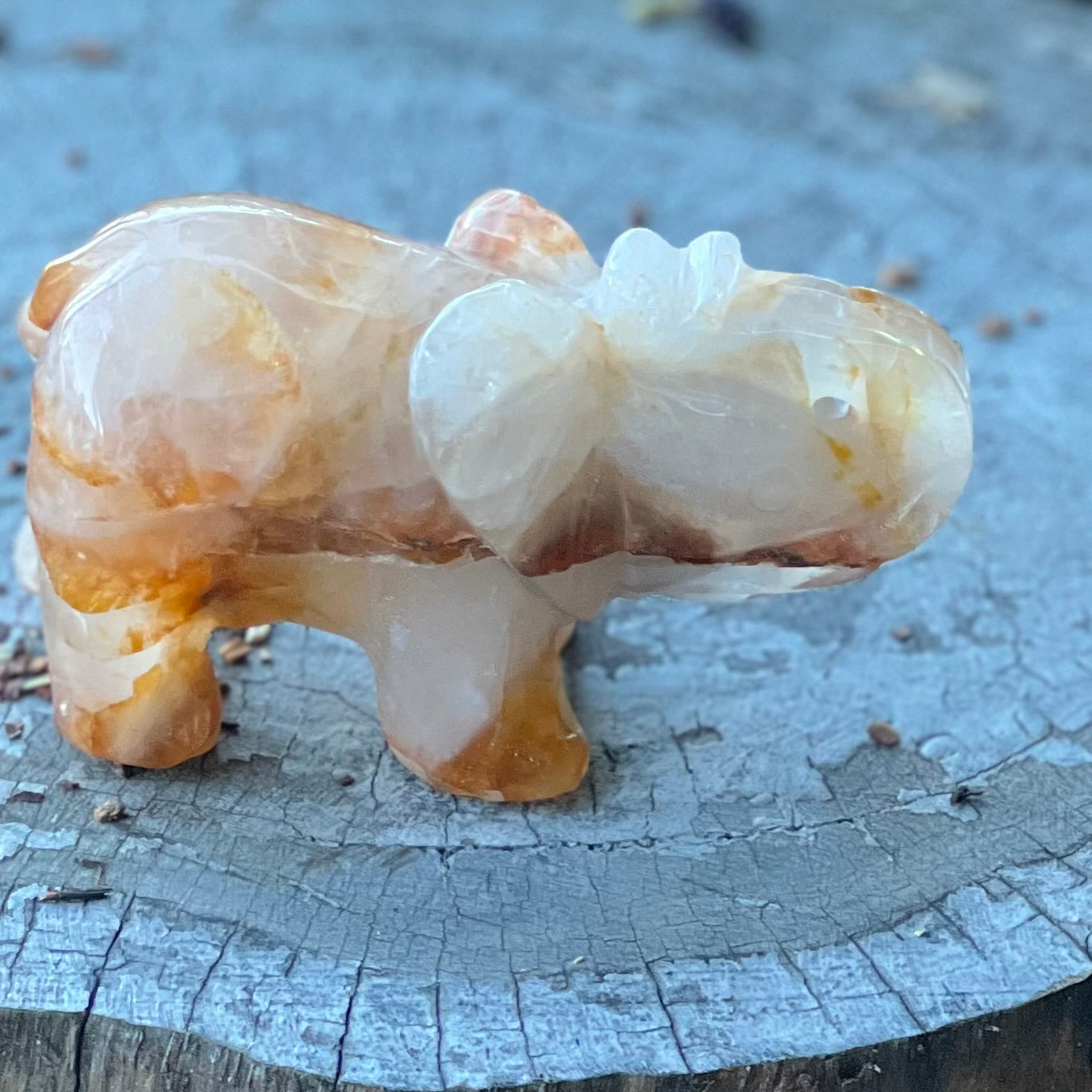 Golden Healer Elephant Carving
