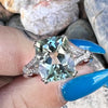 Green Amethyst Sterling Silver Ring ~ 9