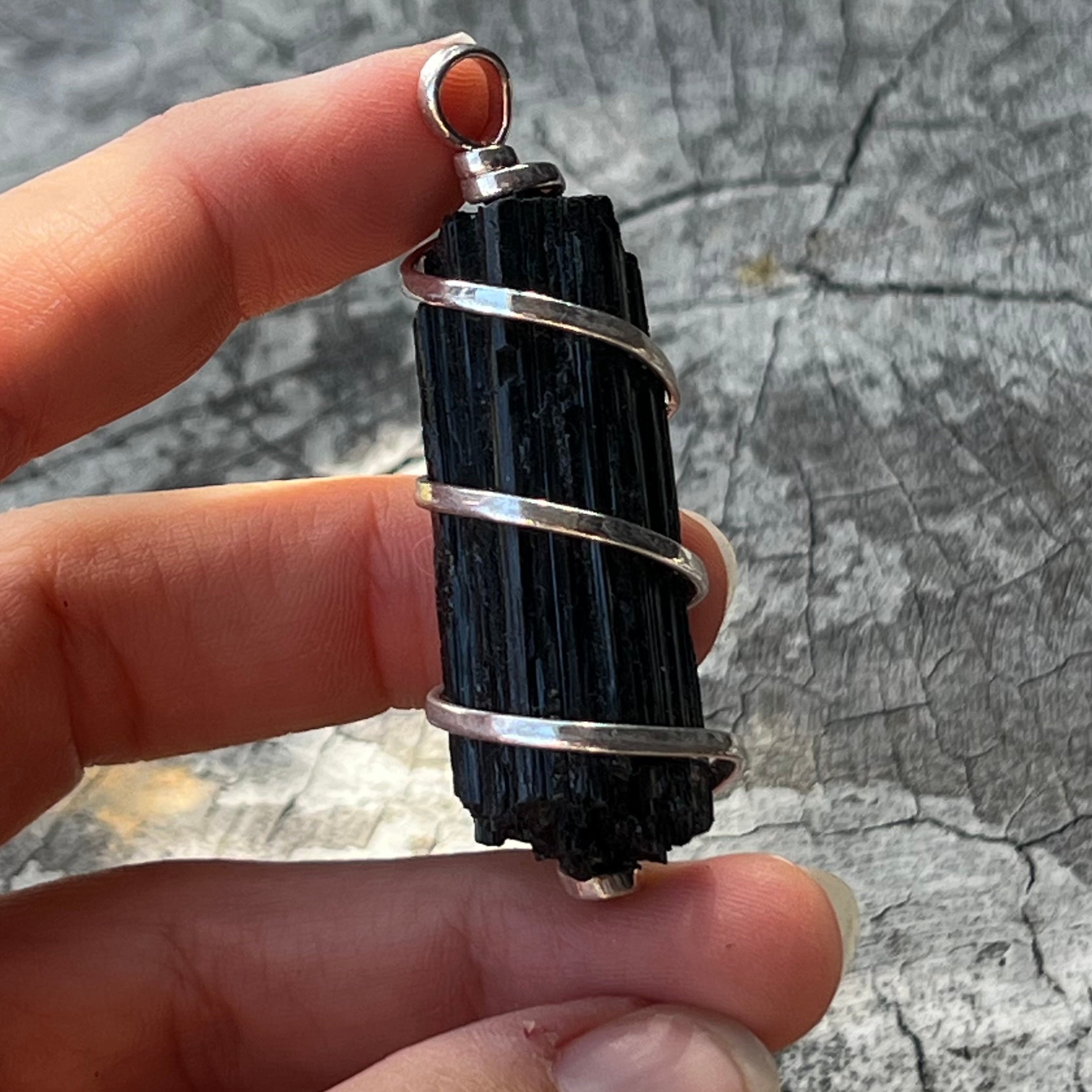 Raw Black Tourmaline Pendant