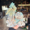 Amazonite Phoenix & Rose Carving