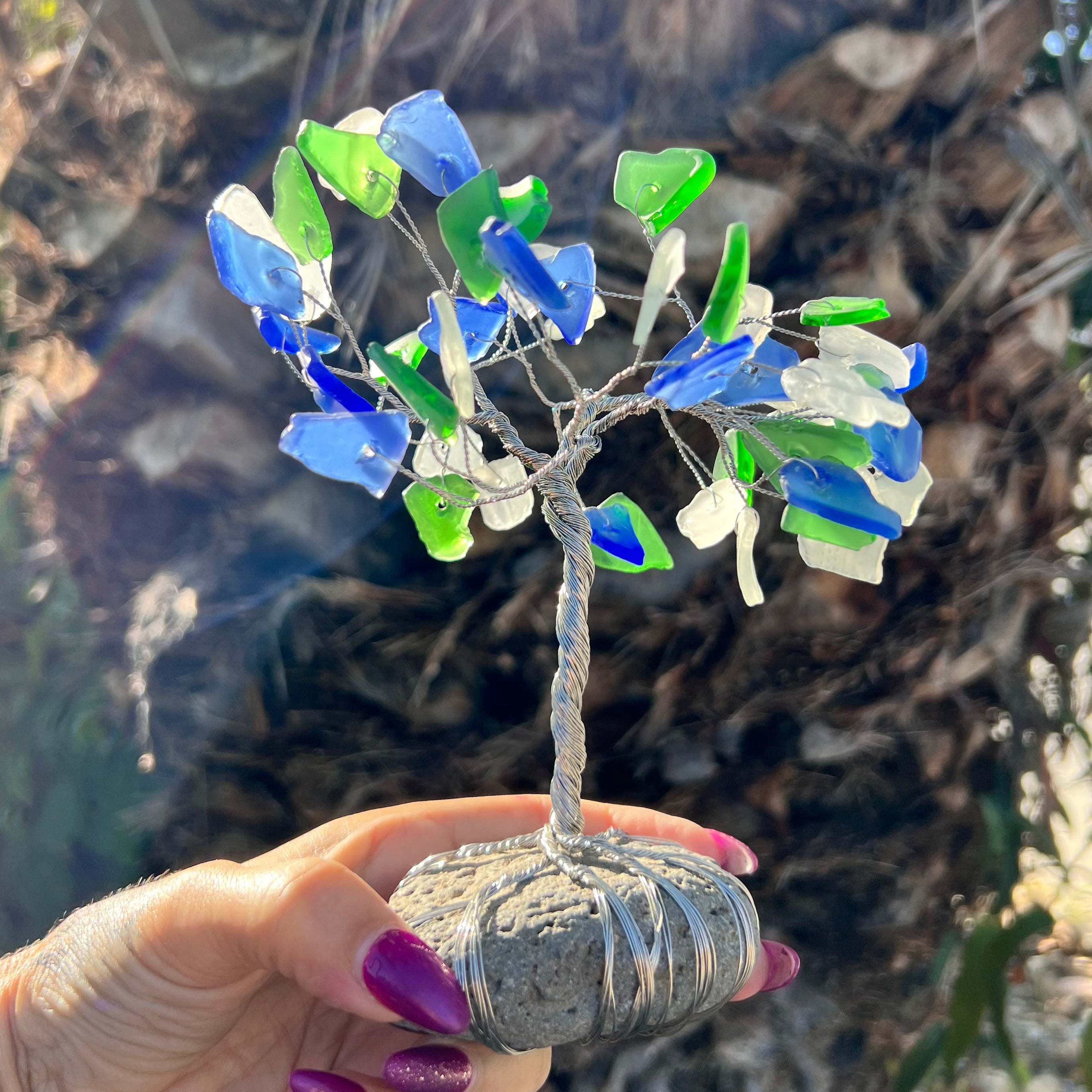 Sea Glass Tree ~ Blue/Green Gaia