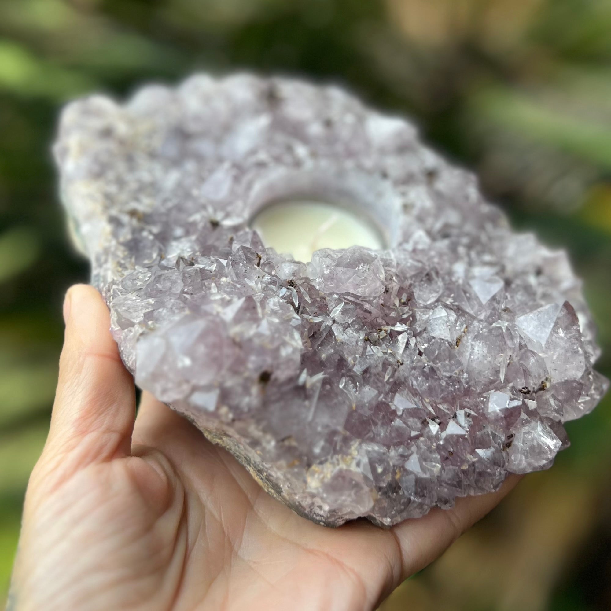 Amethyst Tea Light Candle Holder
