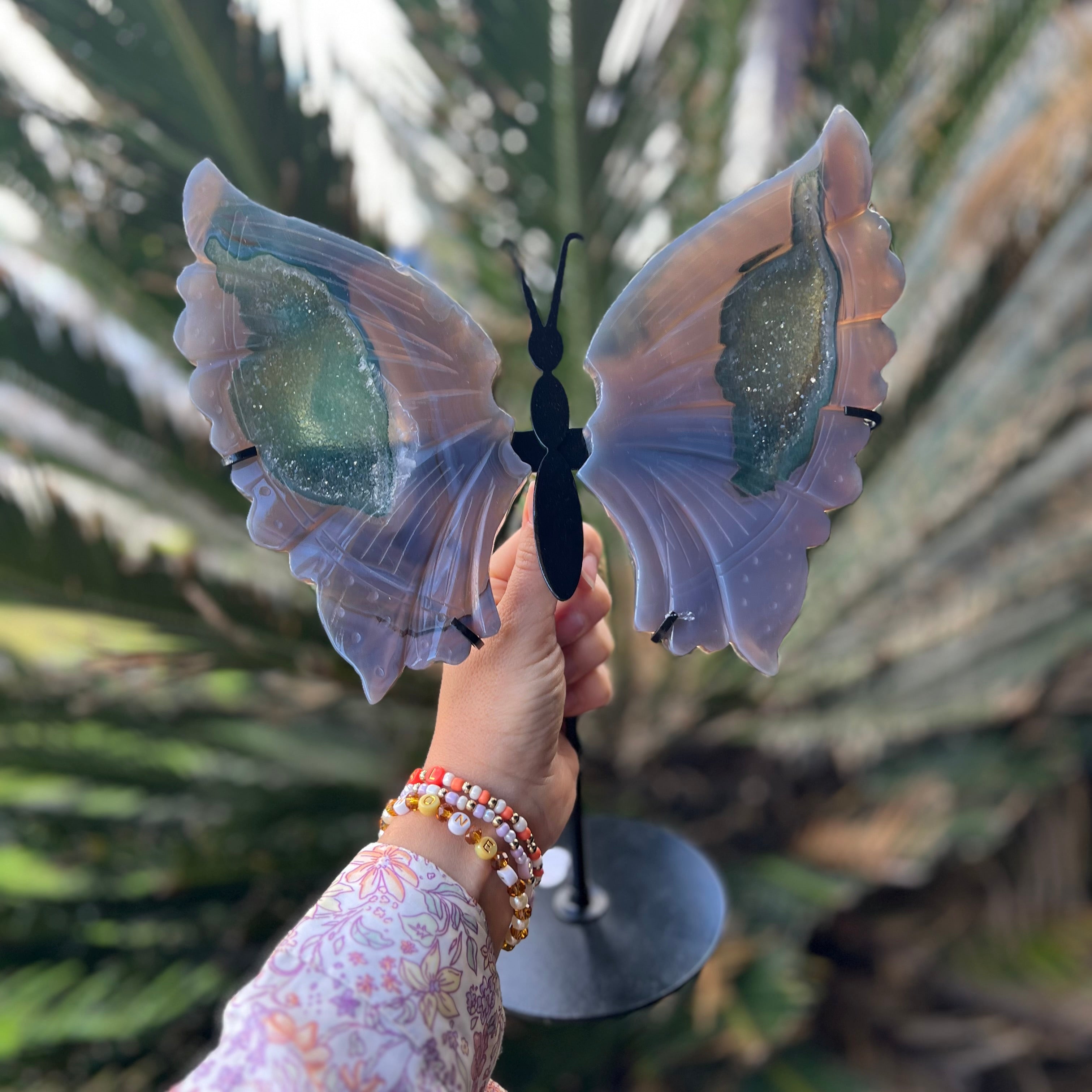 Amethyst~Agate Butterfly on Stand