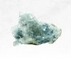 An ethereal image of a celestite crystal chunk, displaying a pale blue color reminiscent of the sky. The crystal's delicate clusters and translucent appearance exude a serene and calming energy.
