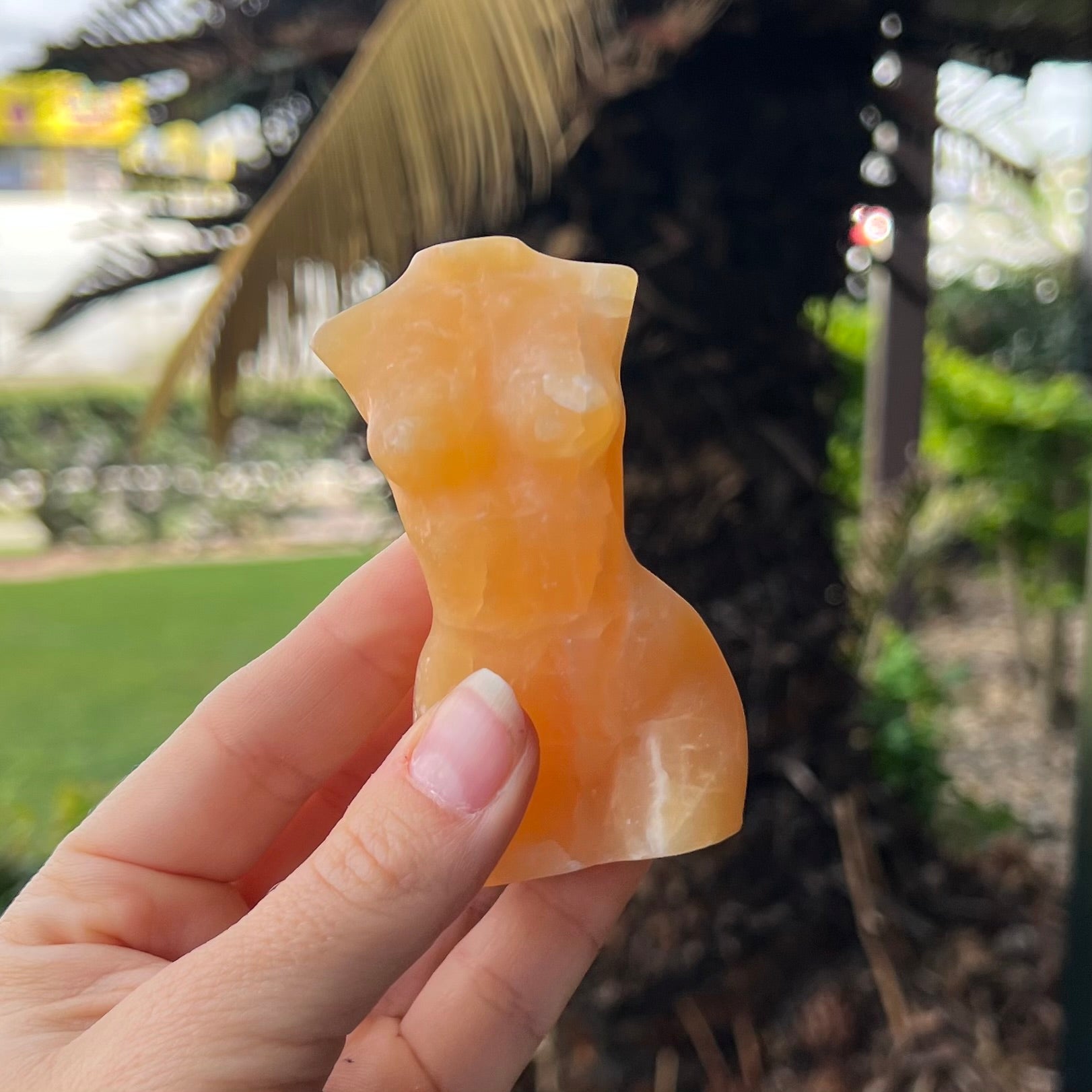 Calcite Woman Lady Body Carving