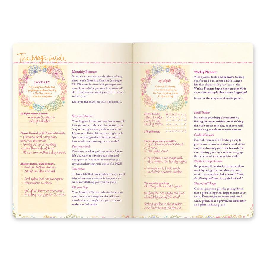 Intrinsic 2025 Diary Planner | The Year to Ignite Your Light - Peach Orange