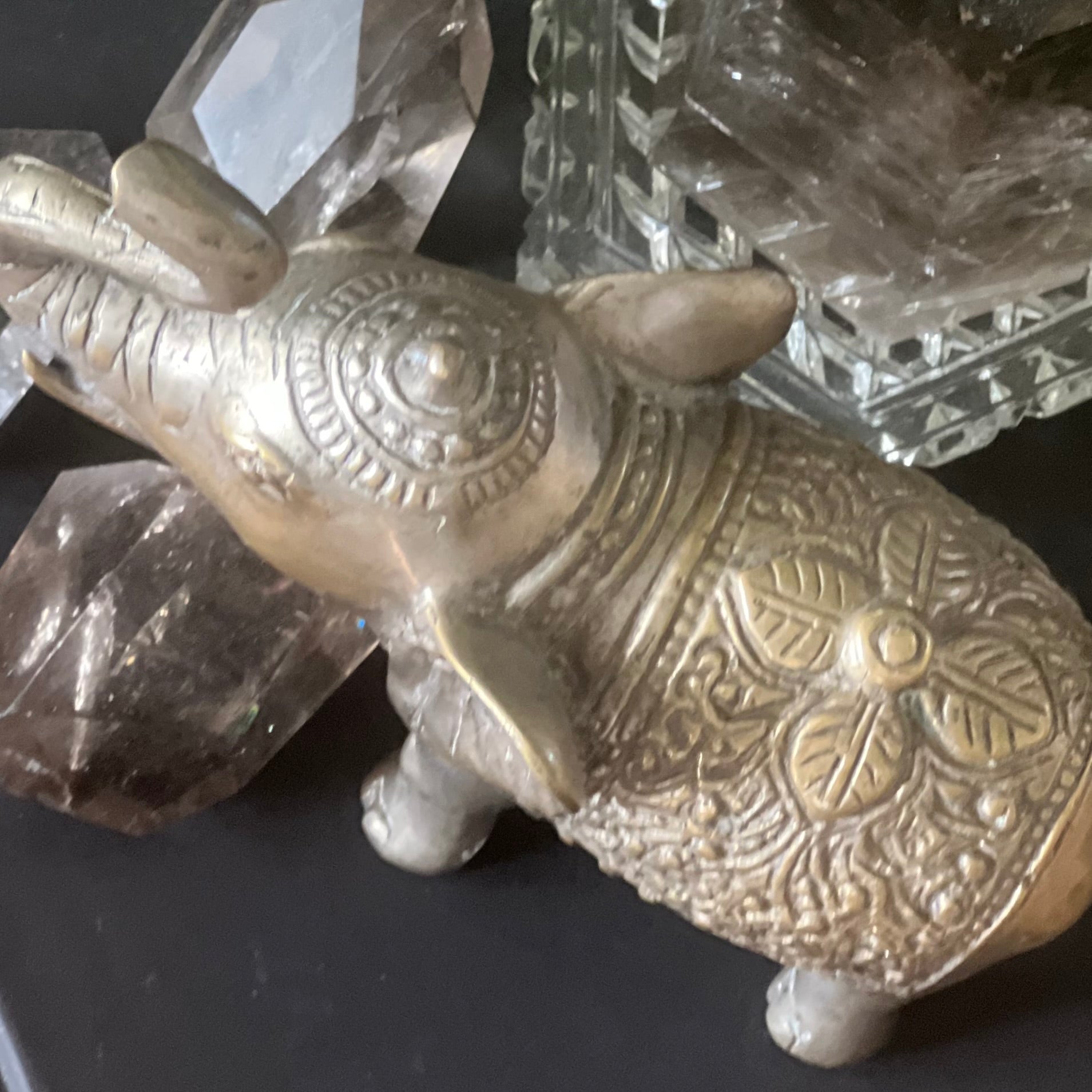 Boho Jungle ~ Vintage Brass Lucky Elephant