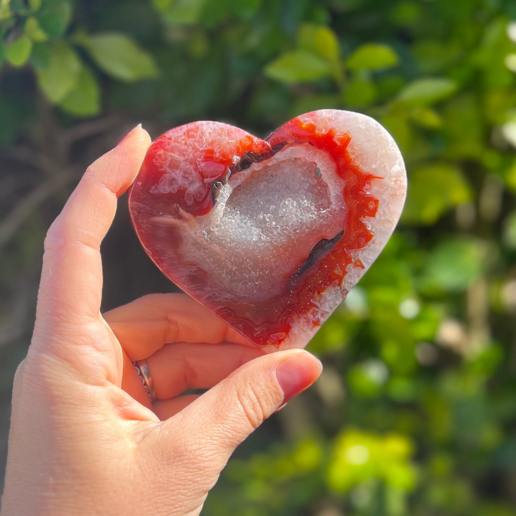 Carnelian Geode Heart