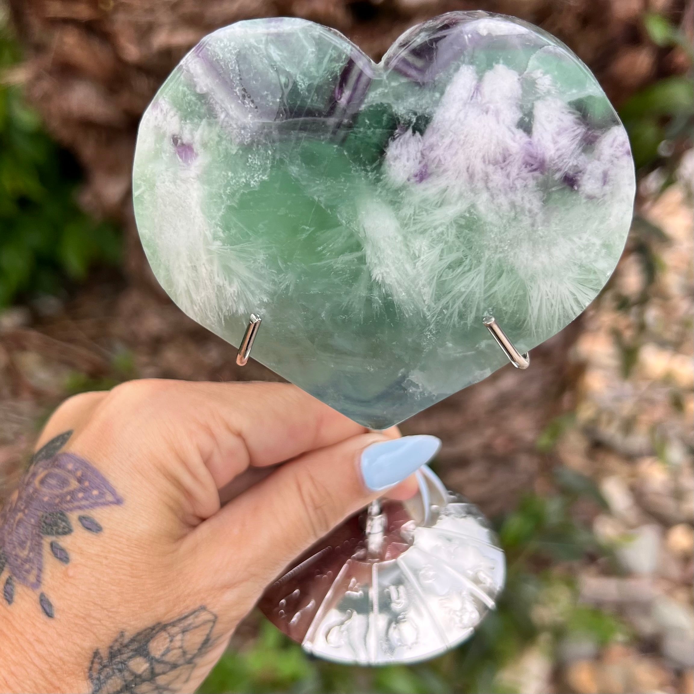 Fluorite Heart - With Stand