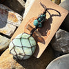 Muse Medicine ~ Chrysoprase, Smokey Quartz & Tibetan Turquoise ~ Heart Grounding Talisman