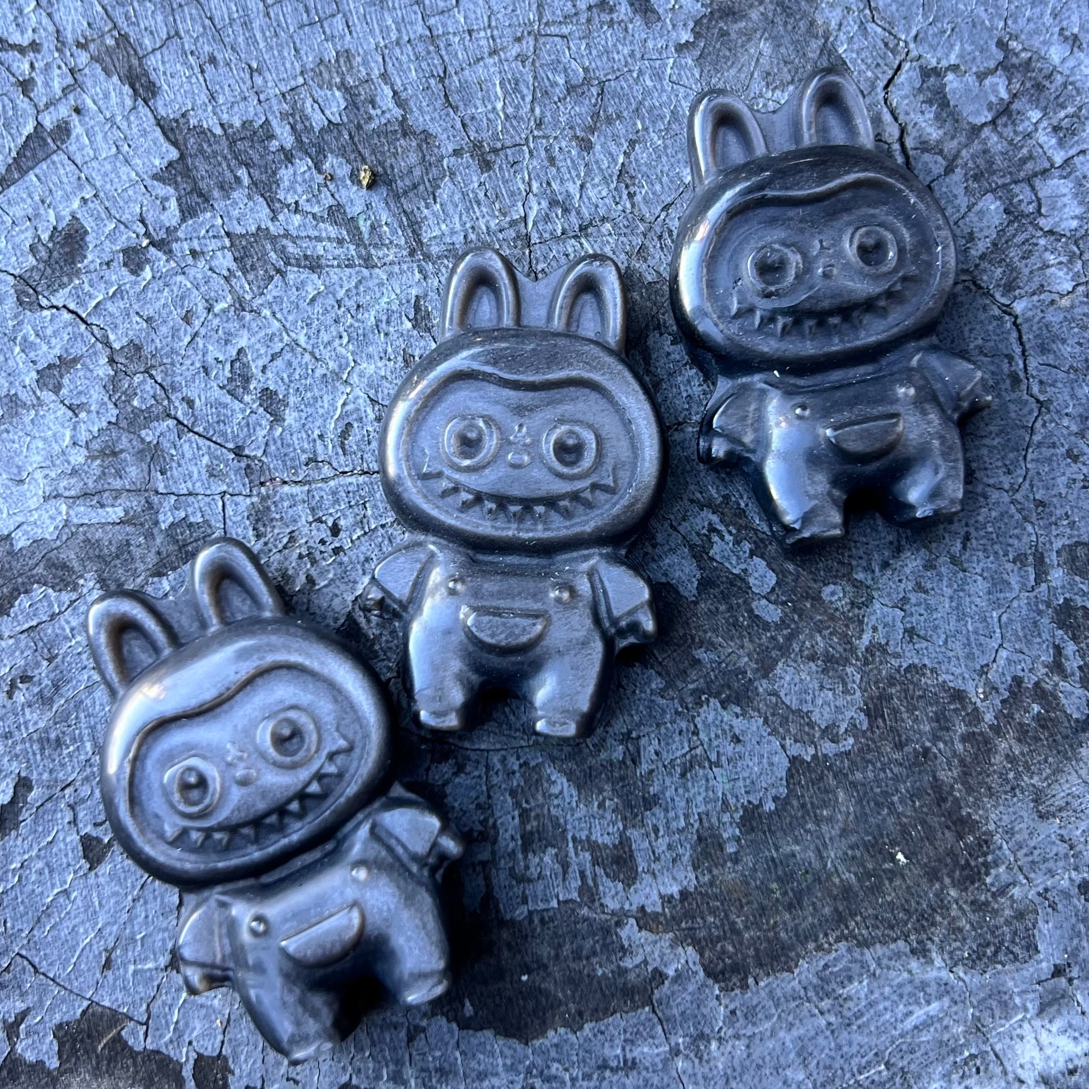 Labubu ~ Silver Sheen Obsidian