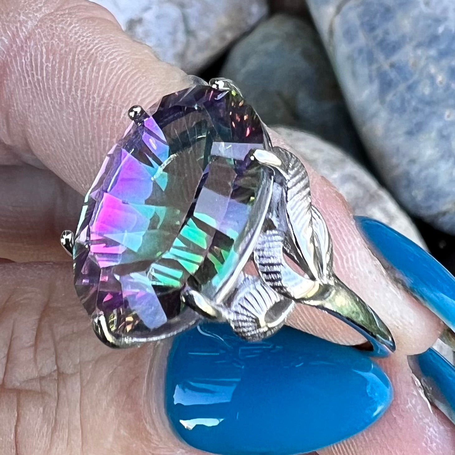Mystic Topaz ~ Sterling Silver Ring ~ size 9