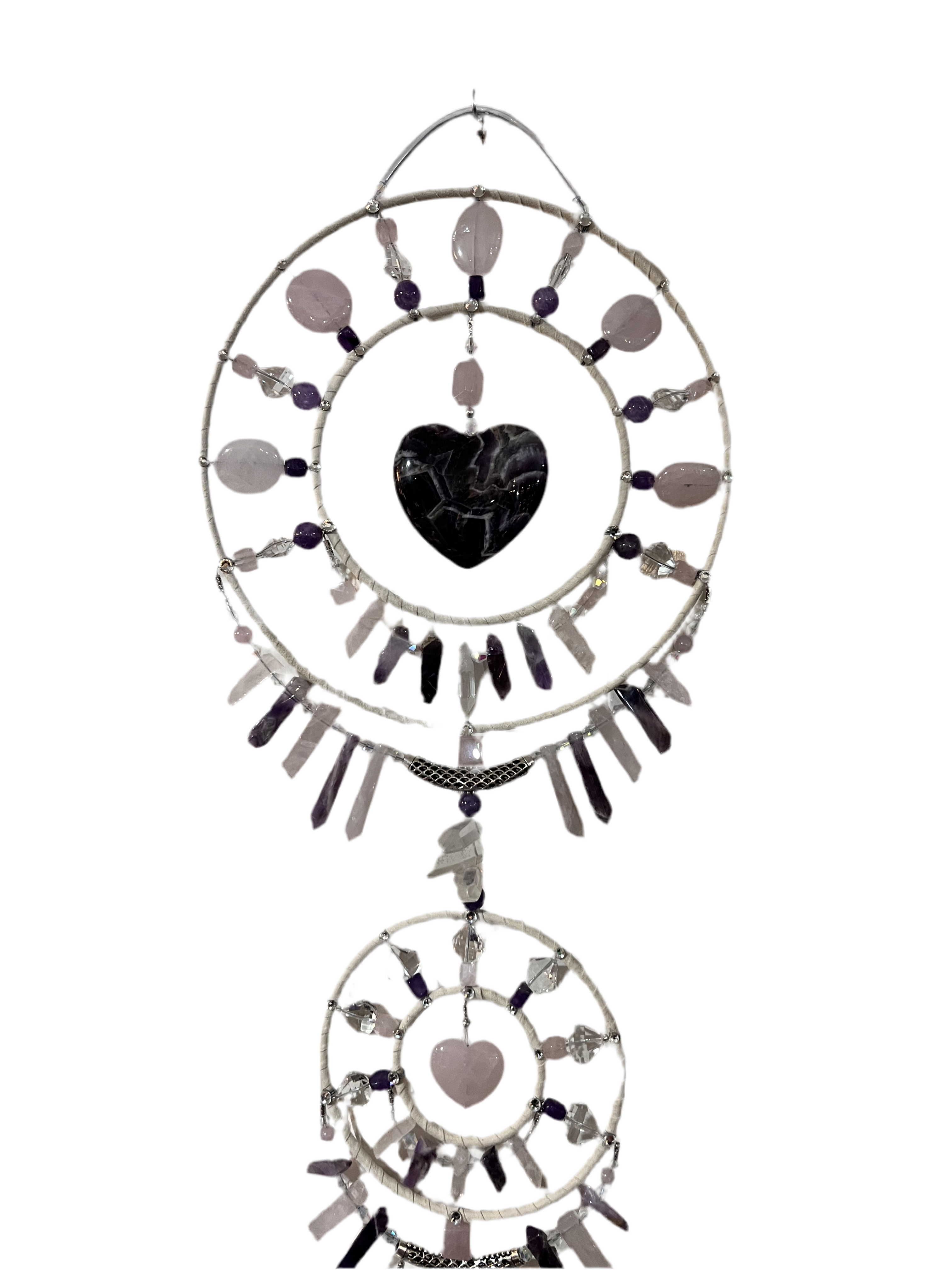 Extra Large Dream Catcher | Amethyst, Rose Quartz & Clear Quartz