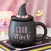 Pink Good Witch ~ Ceramic Mug with Metal Moon Spoon