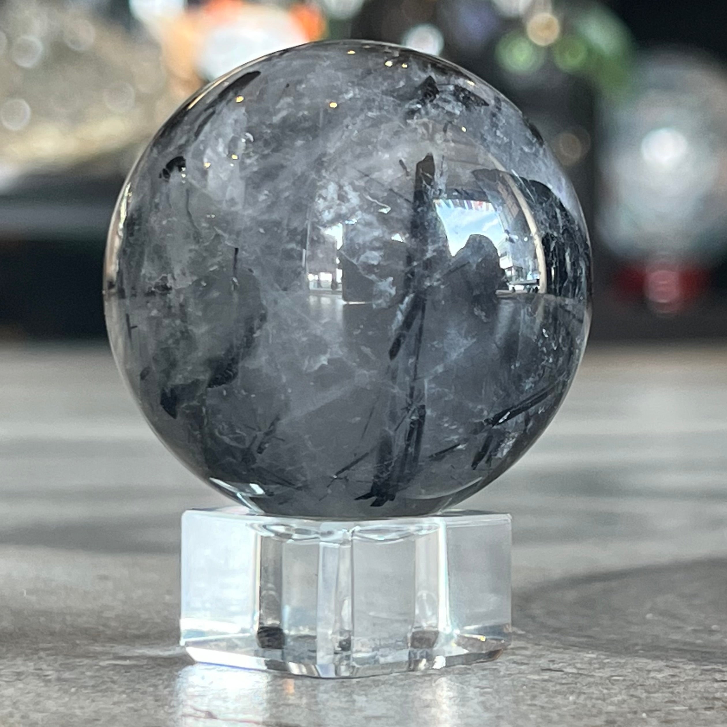 Black Tourmaline in Quartz ~  Sphere