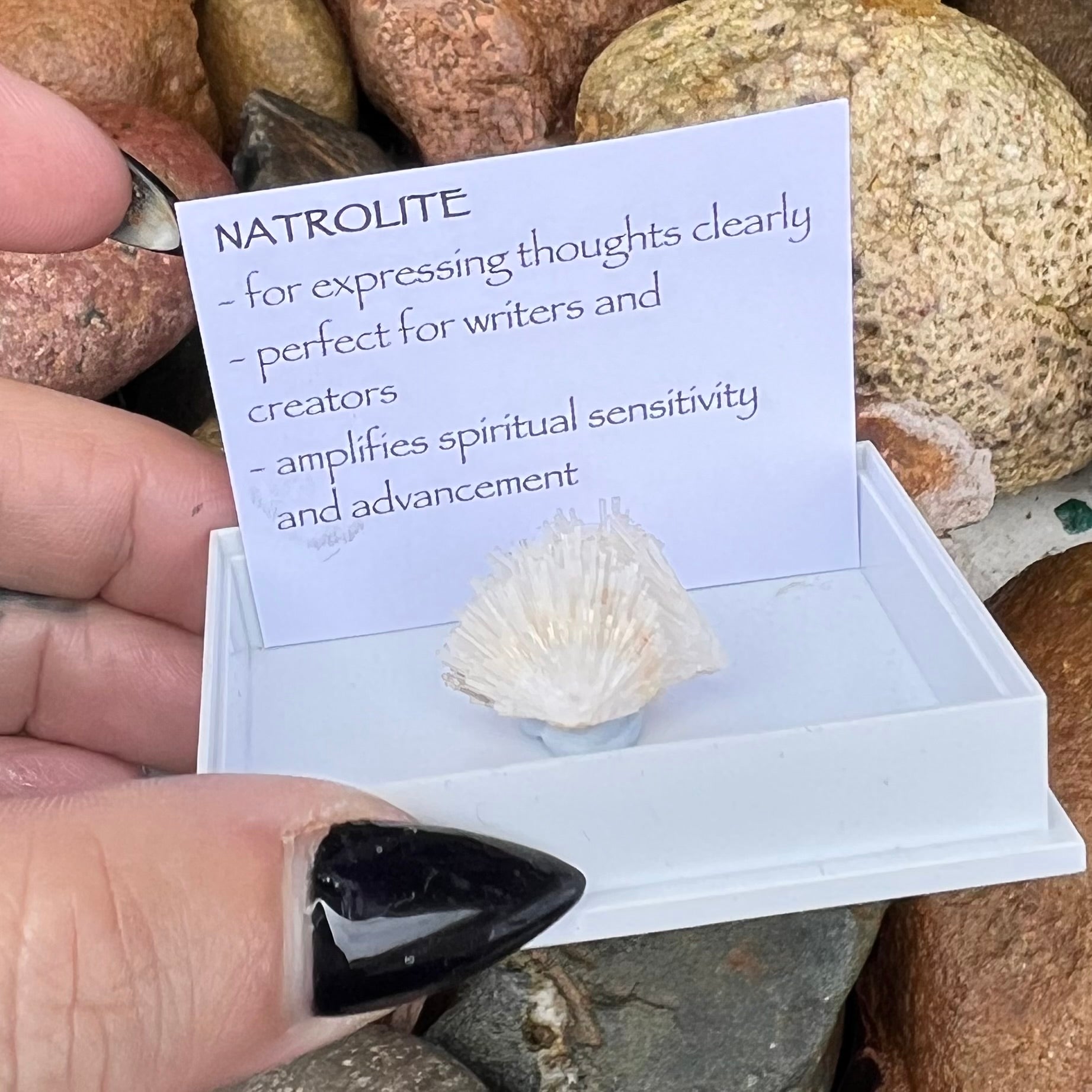 Natrolite Tumble ~ Specialty Boxed Crystal