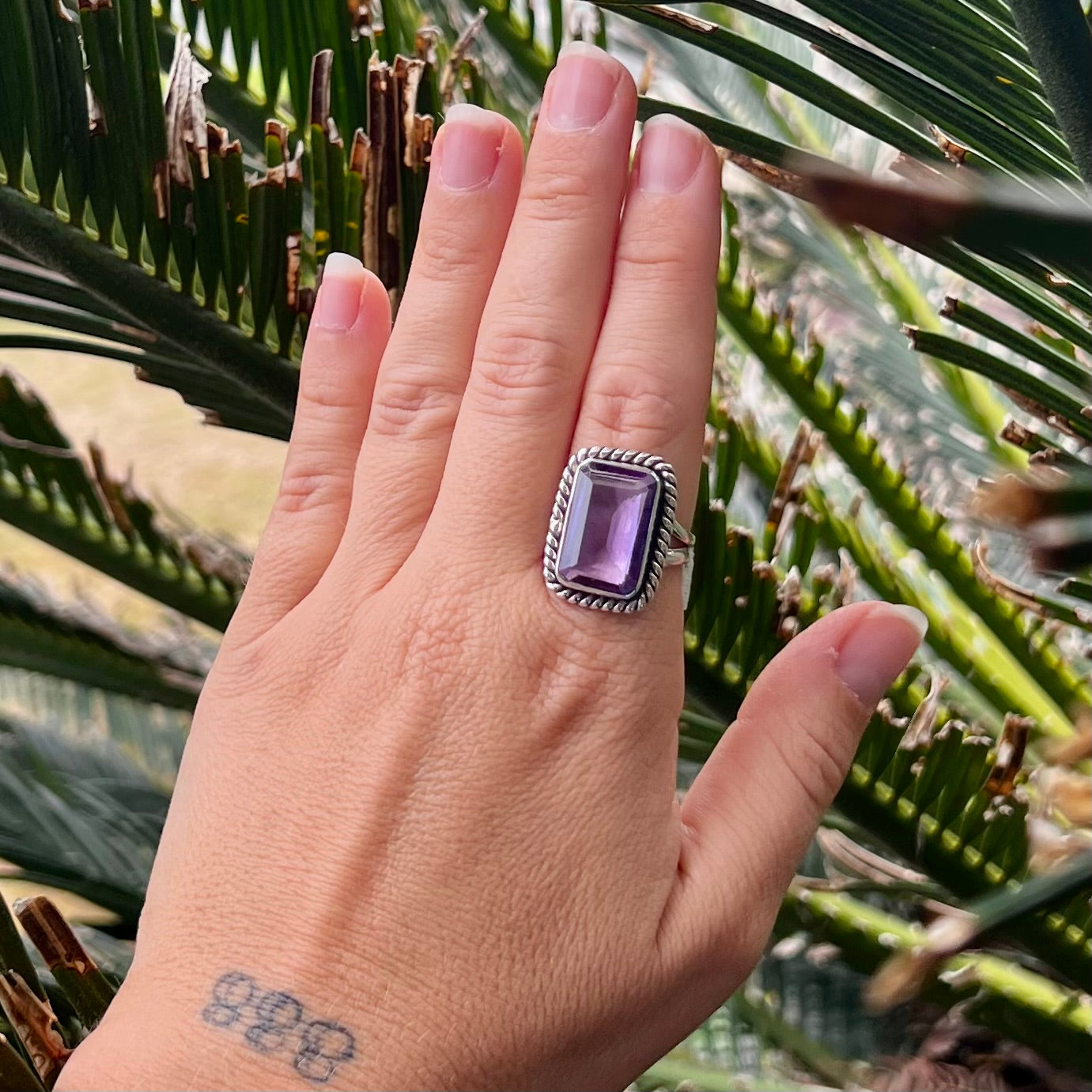 Amethyst Sterling Silver Ring ~ 9