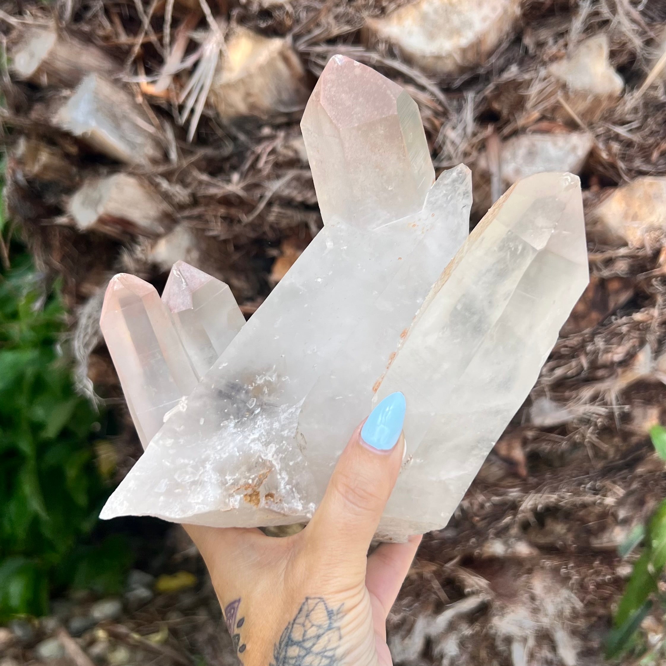 Raw Clear Quartz Natural Cluster of Points