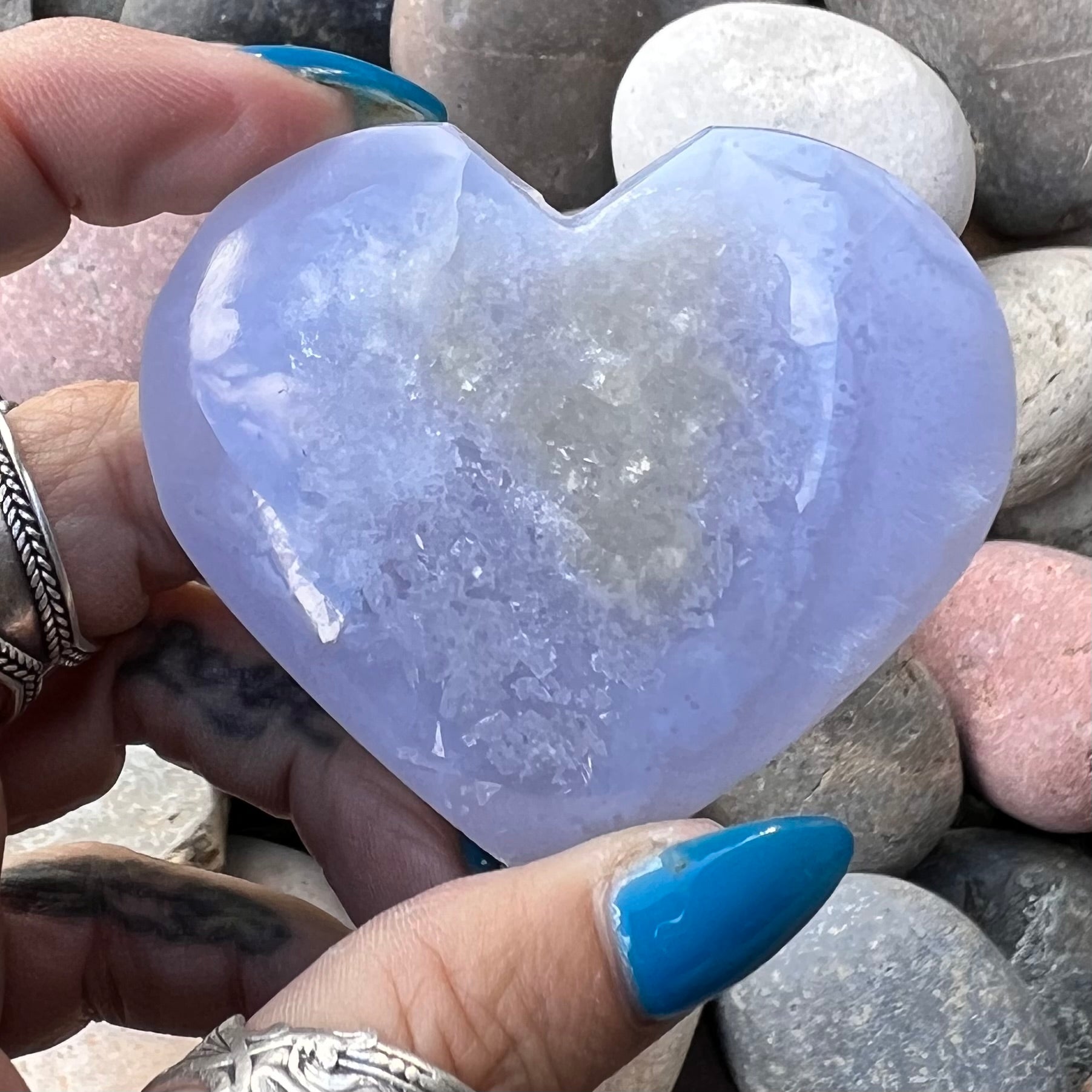 Blue Lace Agate Heart ~ Specialty Boxed Crystal