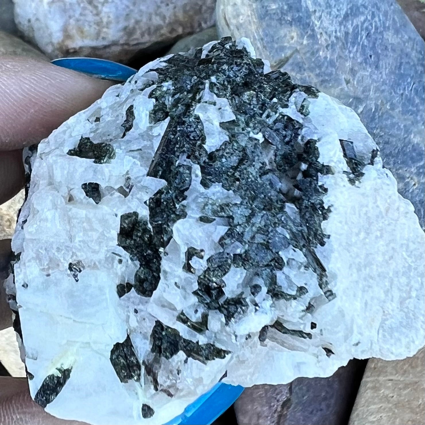 Natural Green Tourmaline on Quartz