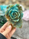 Sculpture de rose en cristal - Amazonite