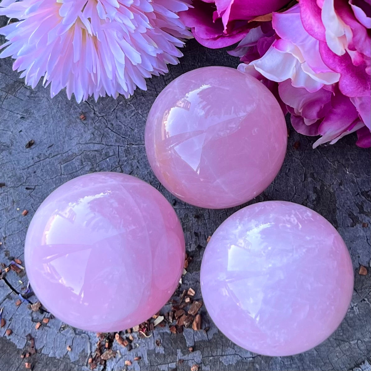 Rose Quartz Angel Sphere ~ Medium