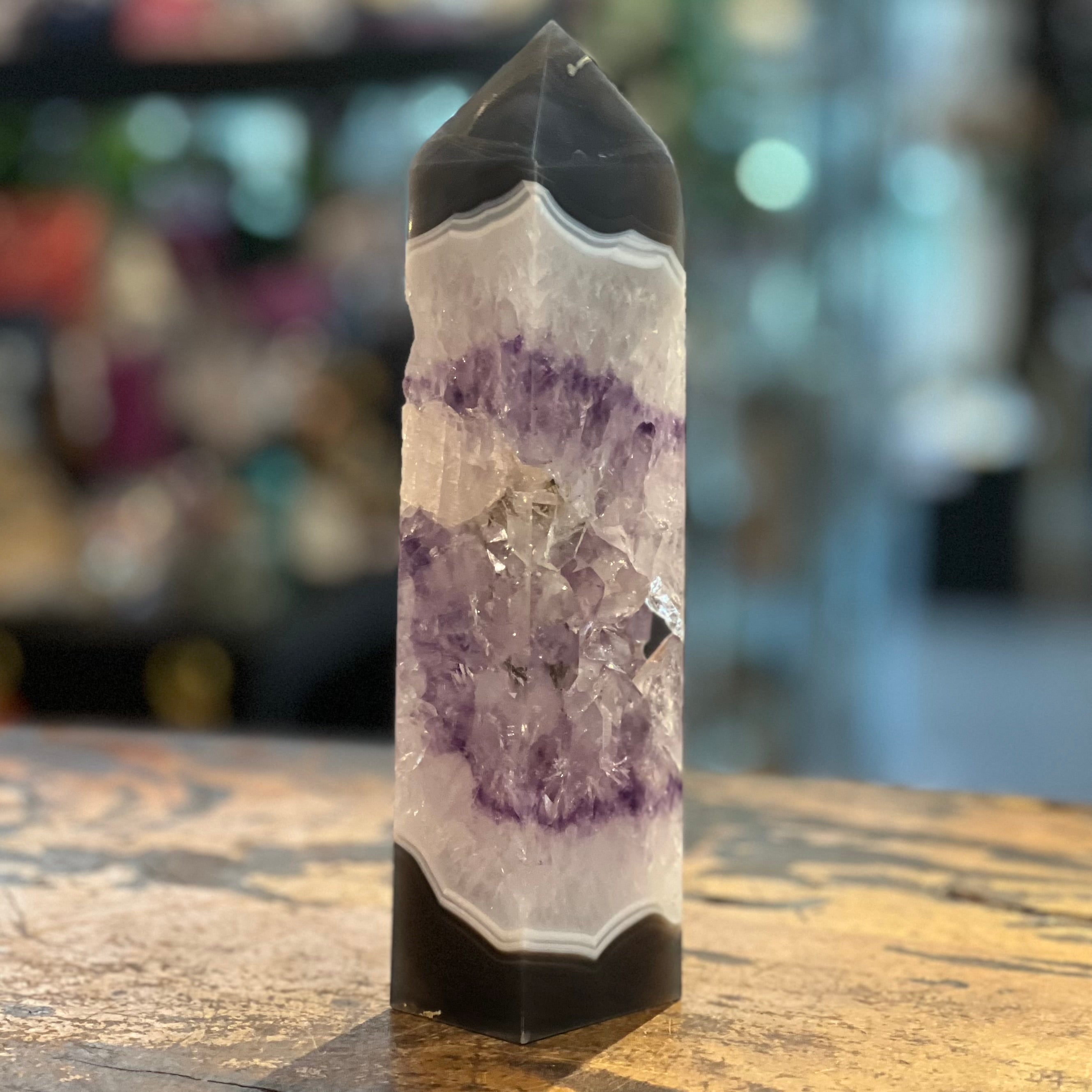 Amethyst & Agate Geode Tower