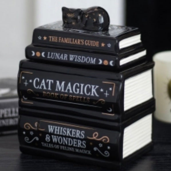 Black Cat Book of Spells Oil Burner