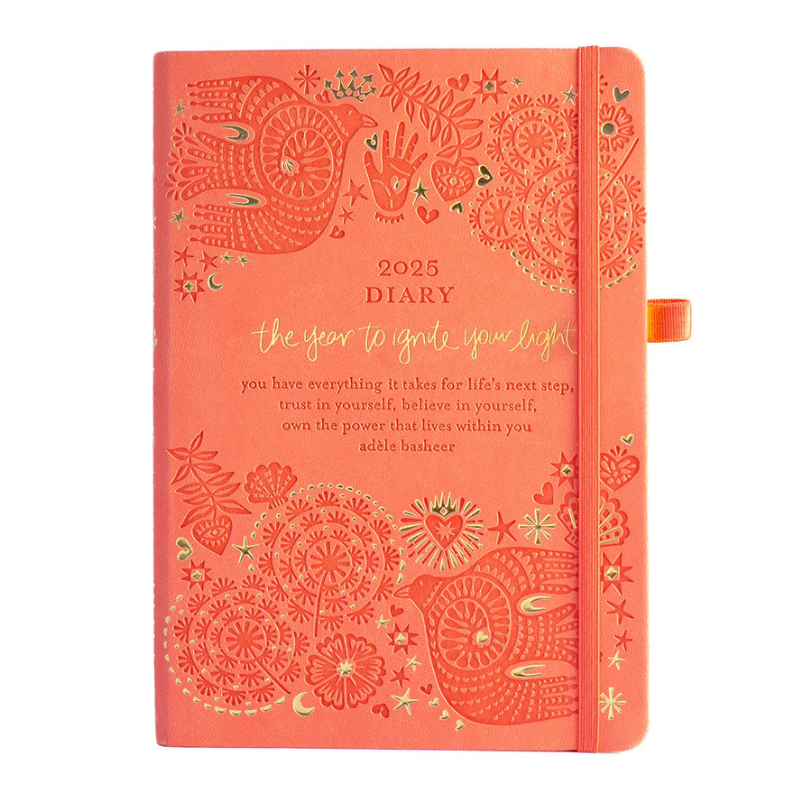 Intrinsic 2025 Diary Planner | The Year to Ignite Your Light - Peach Orange