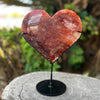 Large Fire Quartz Heart ~ on stand ~ 2