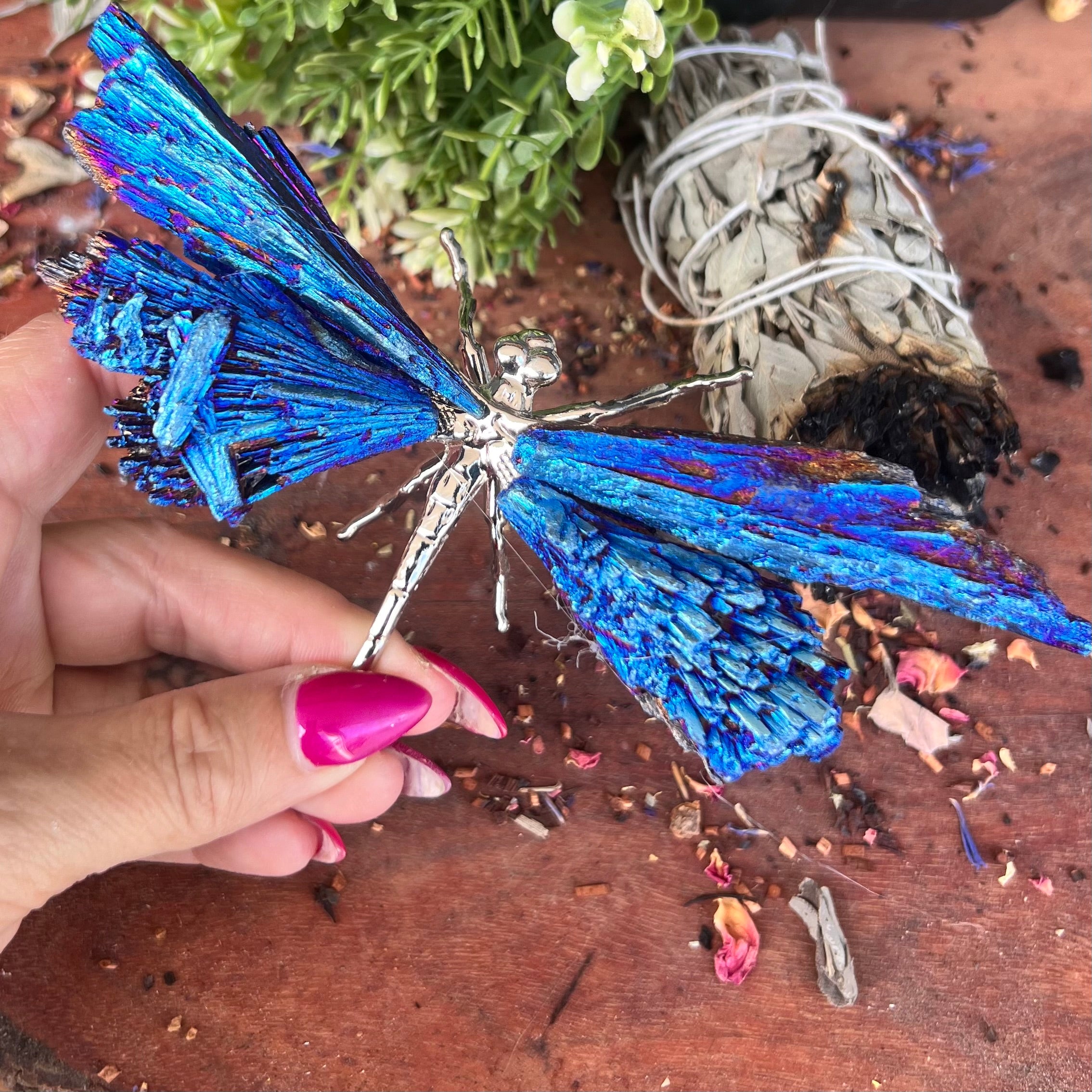 Dragon Fly ~ Blue Kyanite Electroplate