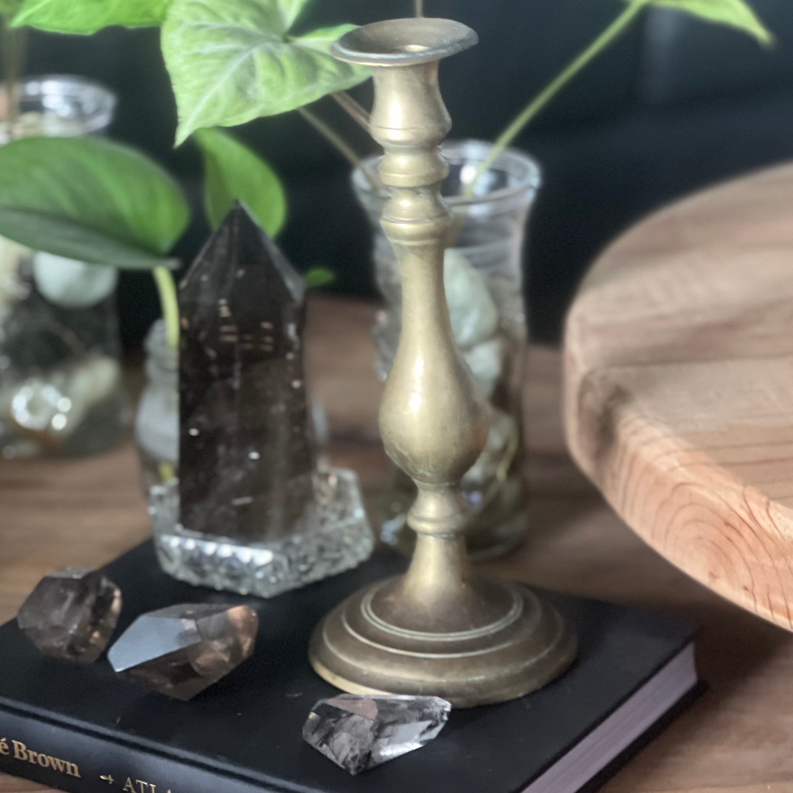 Boho Jungle ~ Vintage Brass Candle Holder - Sphere Holder Decor