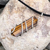 Tiger Eye Pencil Point Spiral Wrap Pendant