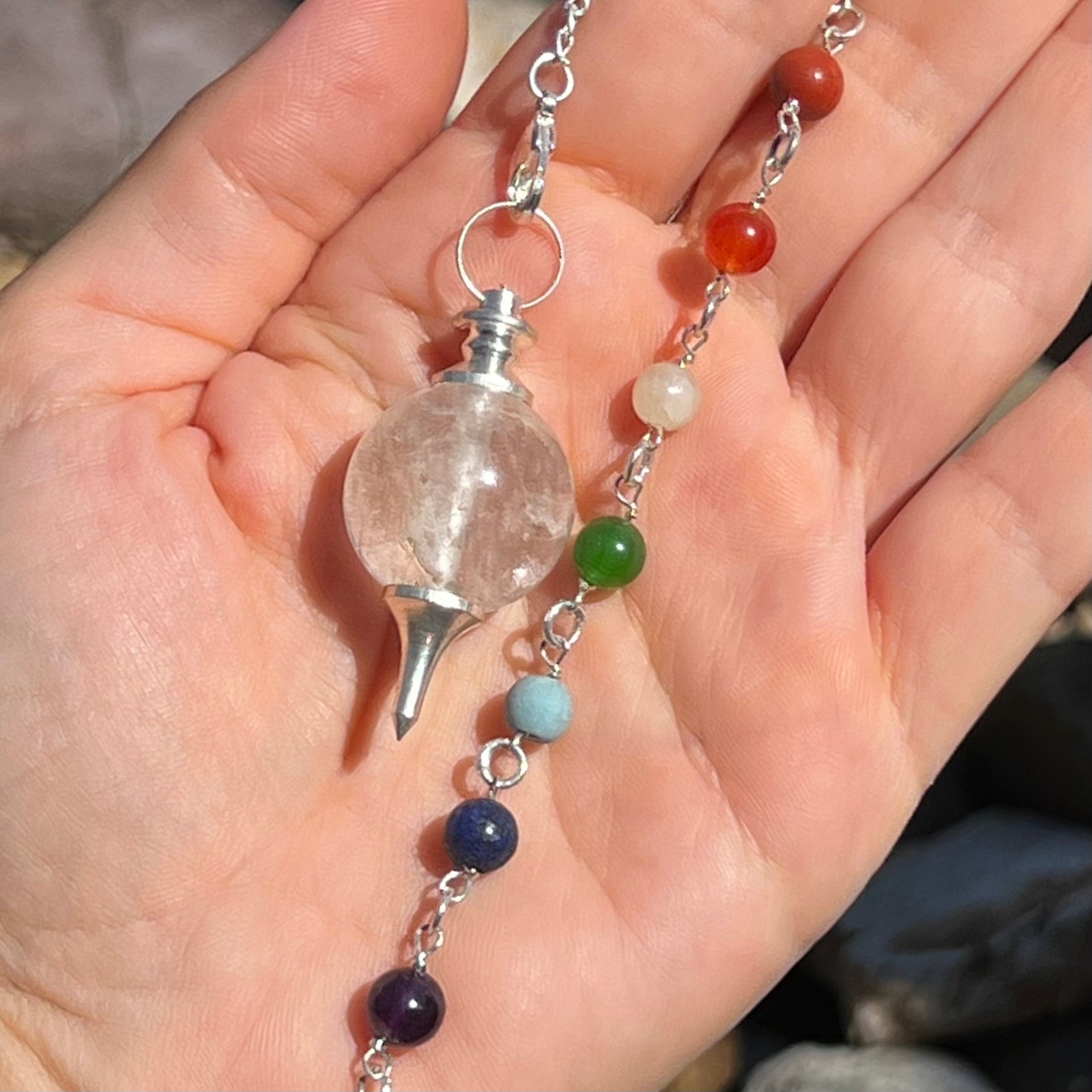 Clear Quartz & Chakra Pendulum