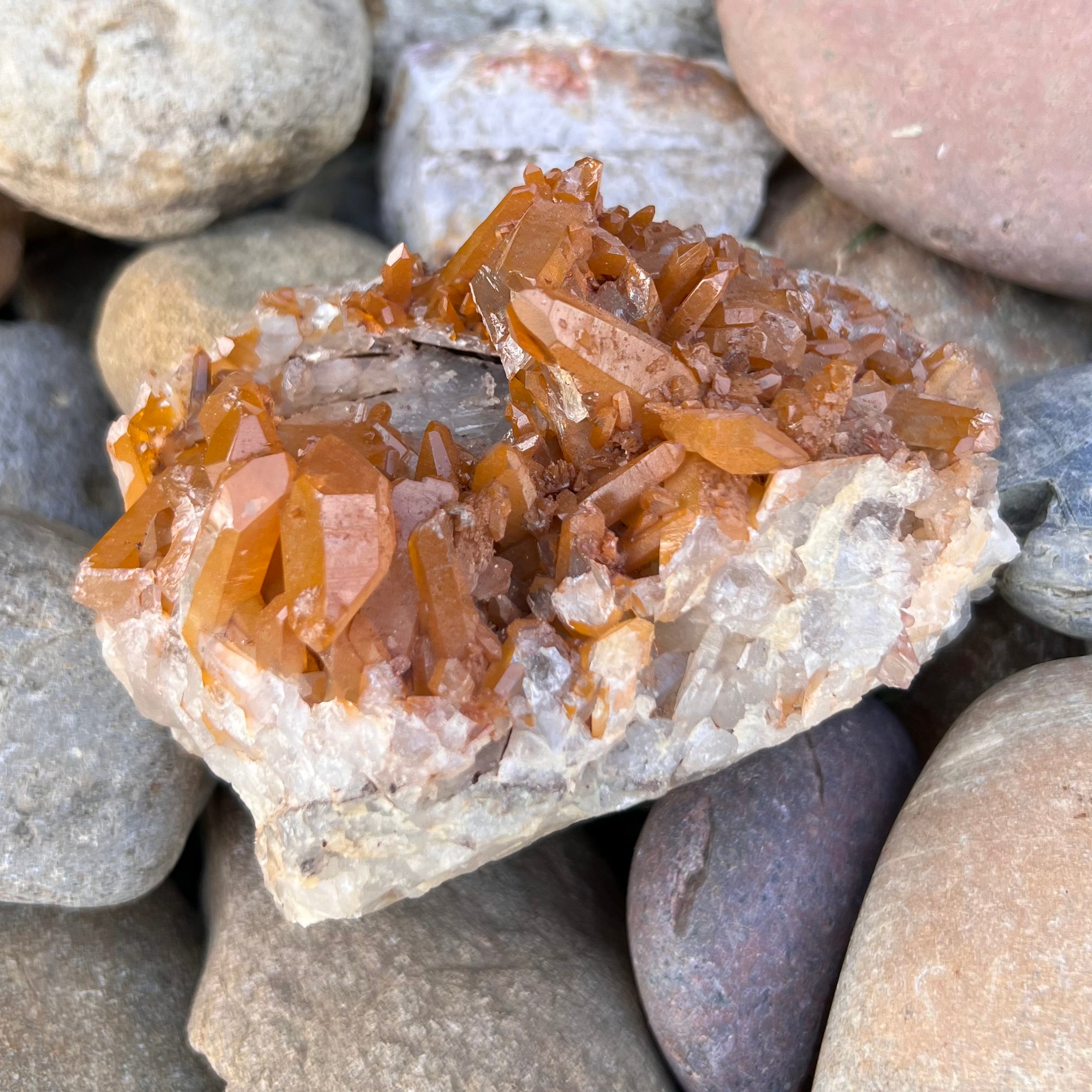 Tangerine Quartz Natural Raw Cluster