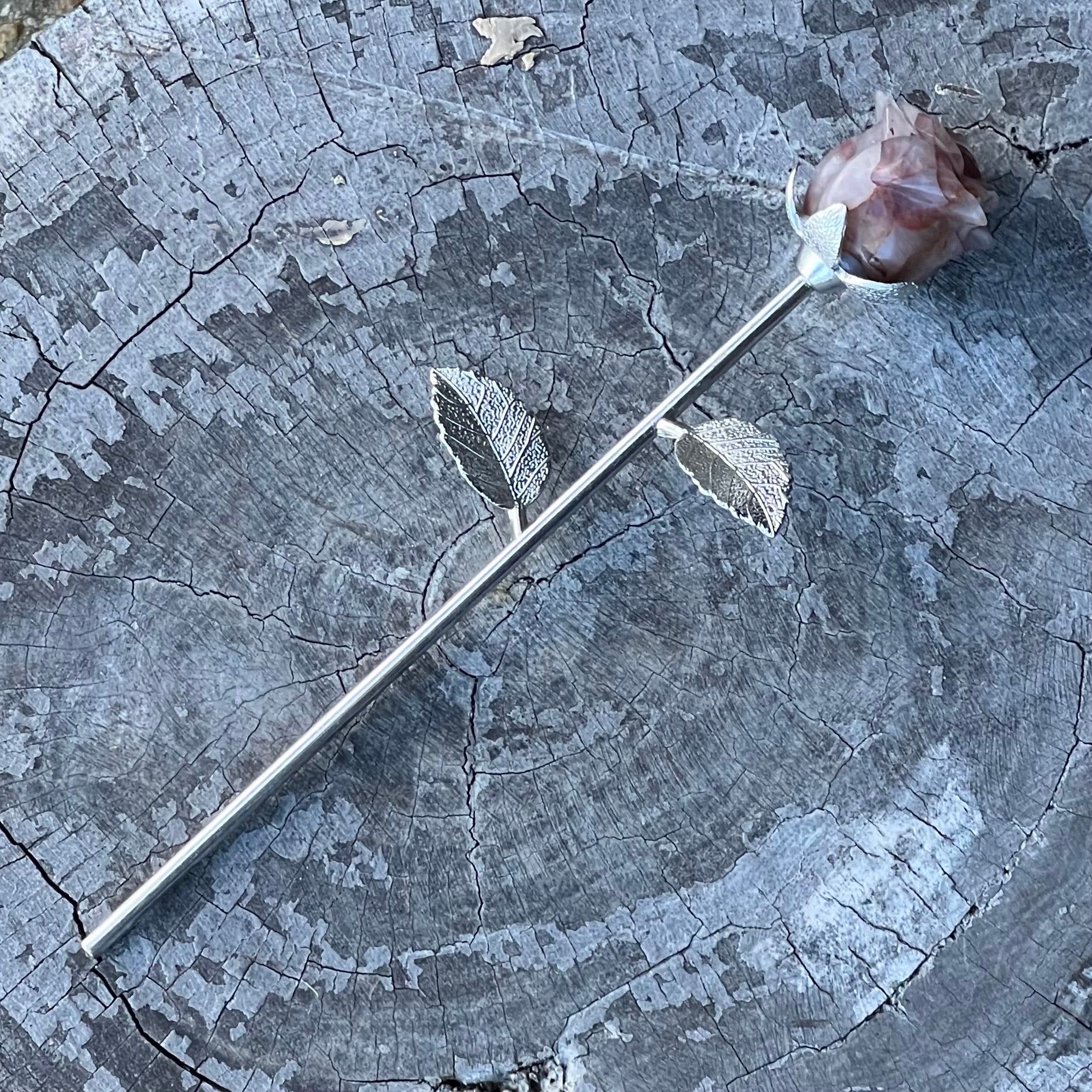 Fire Quartz Everlasting Rose
