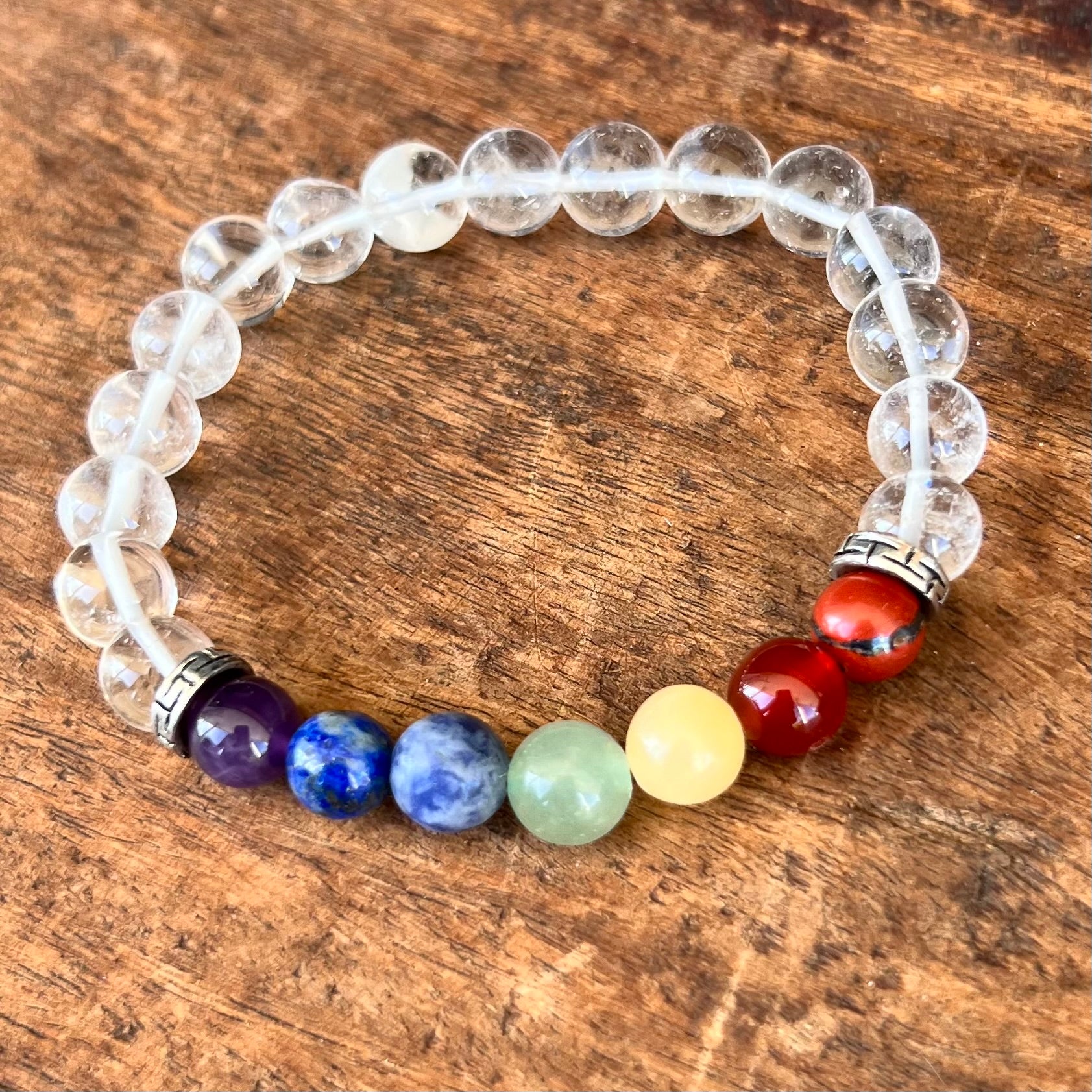 Chakra & Clear Quartz Bracelet