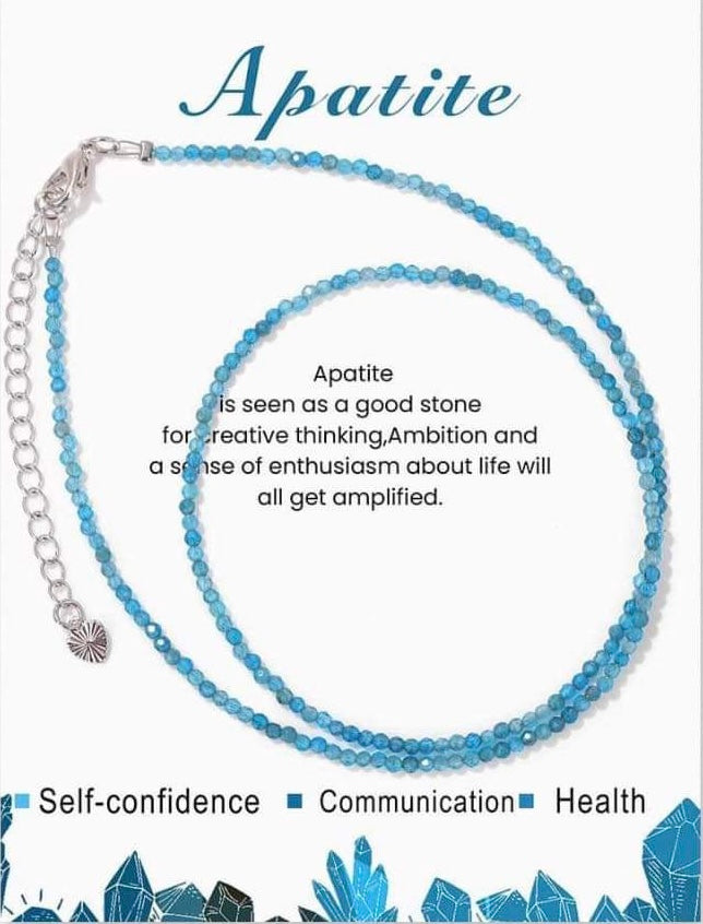 Creative Vibes ~ Blue Apatite Faceted Bead Necklace