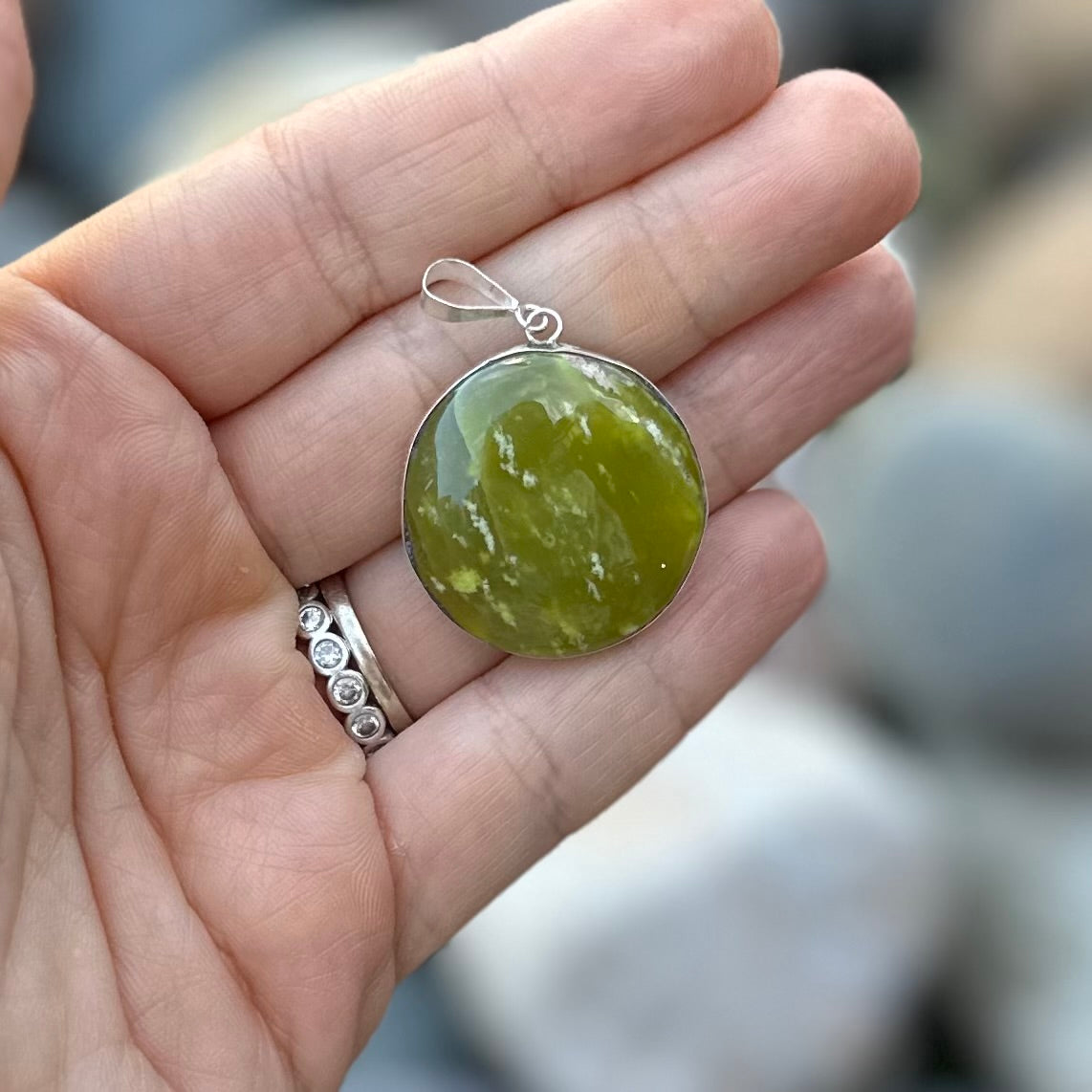 Round Nephrite Jade Pendant