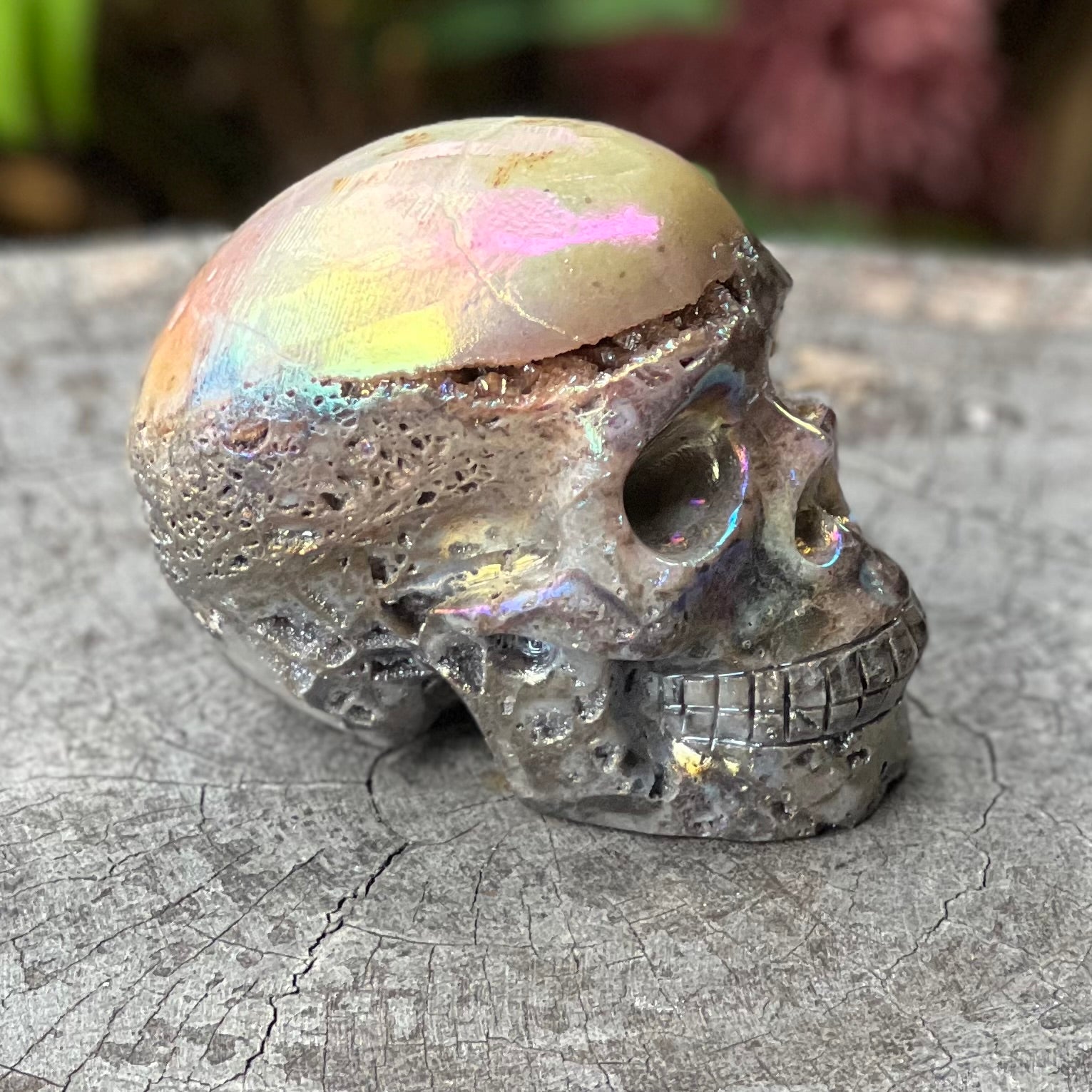 Electroplated Sphalarite Skull Carving