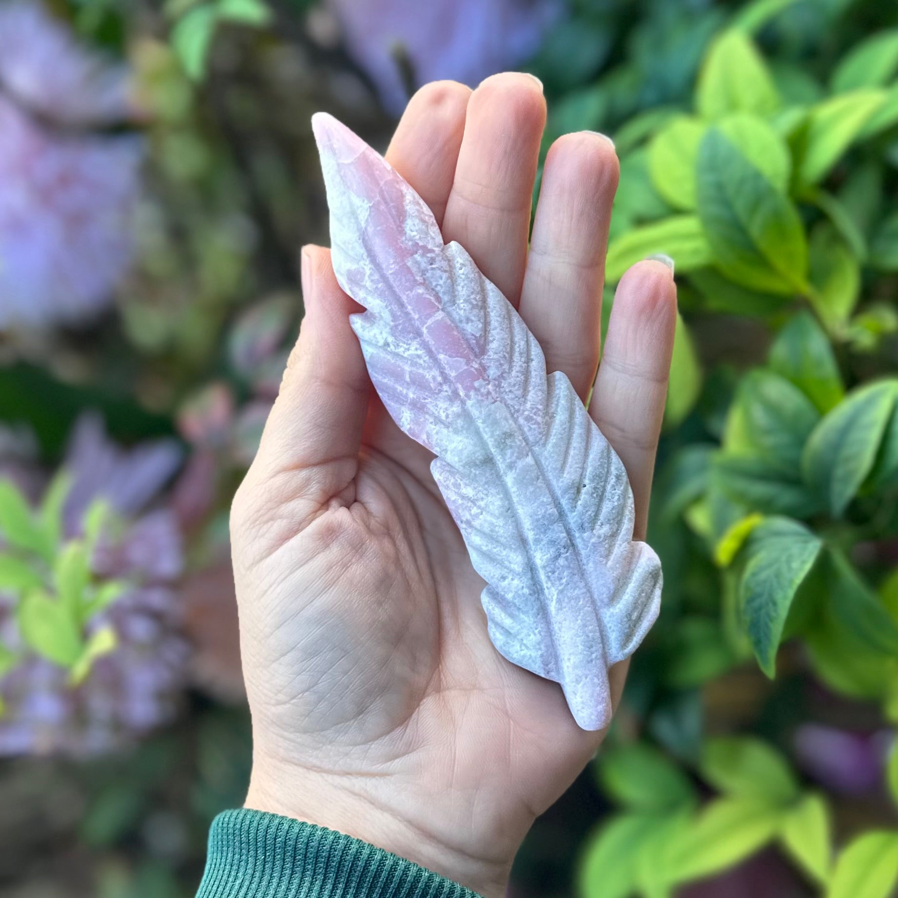 Feather of Emotional Healing ~ Pink Opal