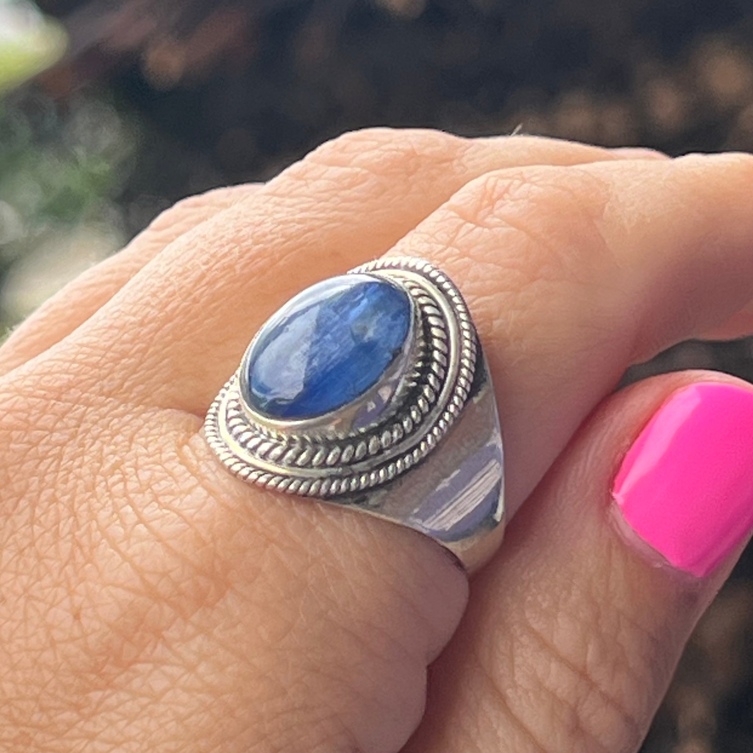 Blue Kyanite Sterling Silver Ring ~ 10.5