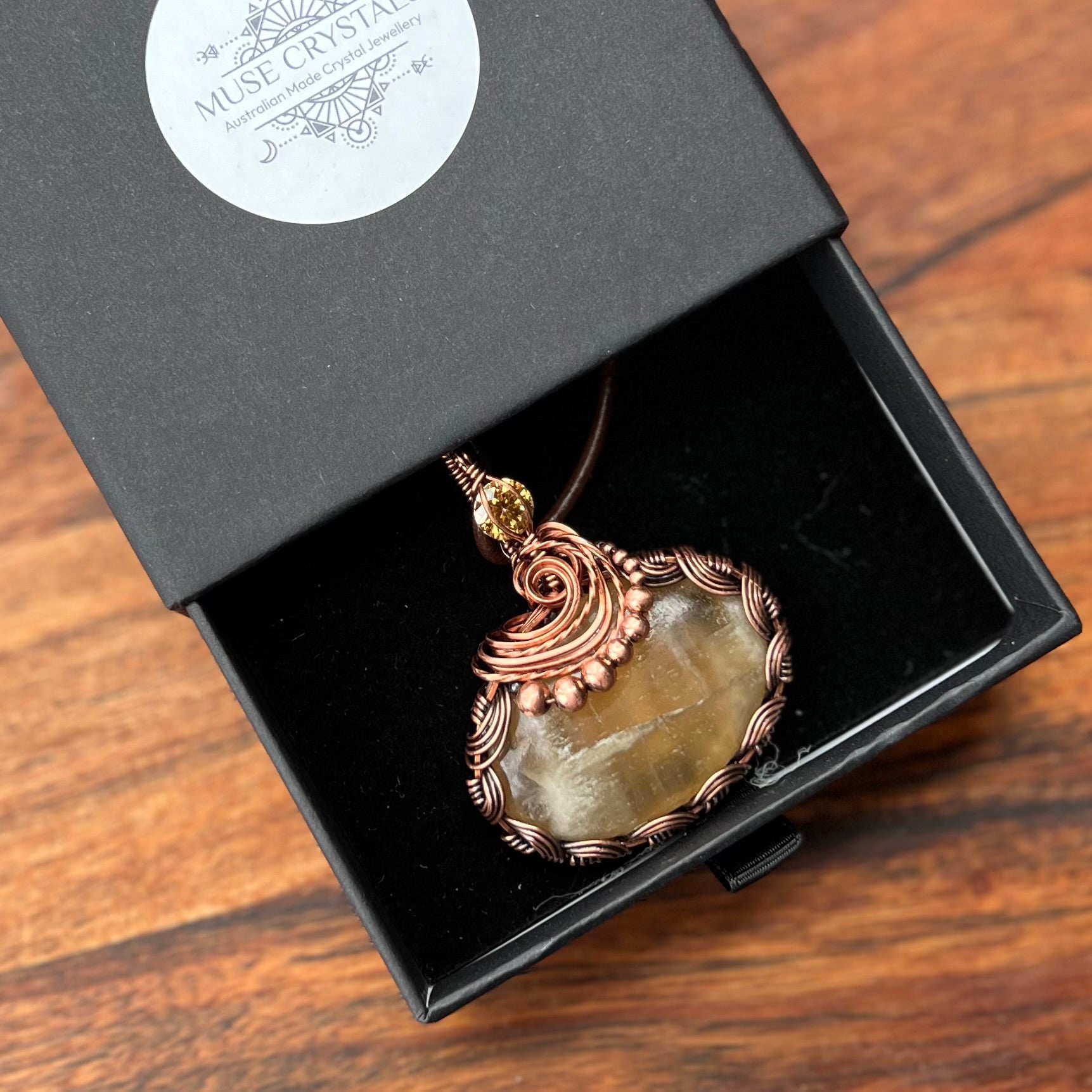 Muse Forged ~ Artesian Citrine and Moissanite Necklace