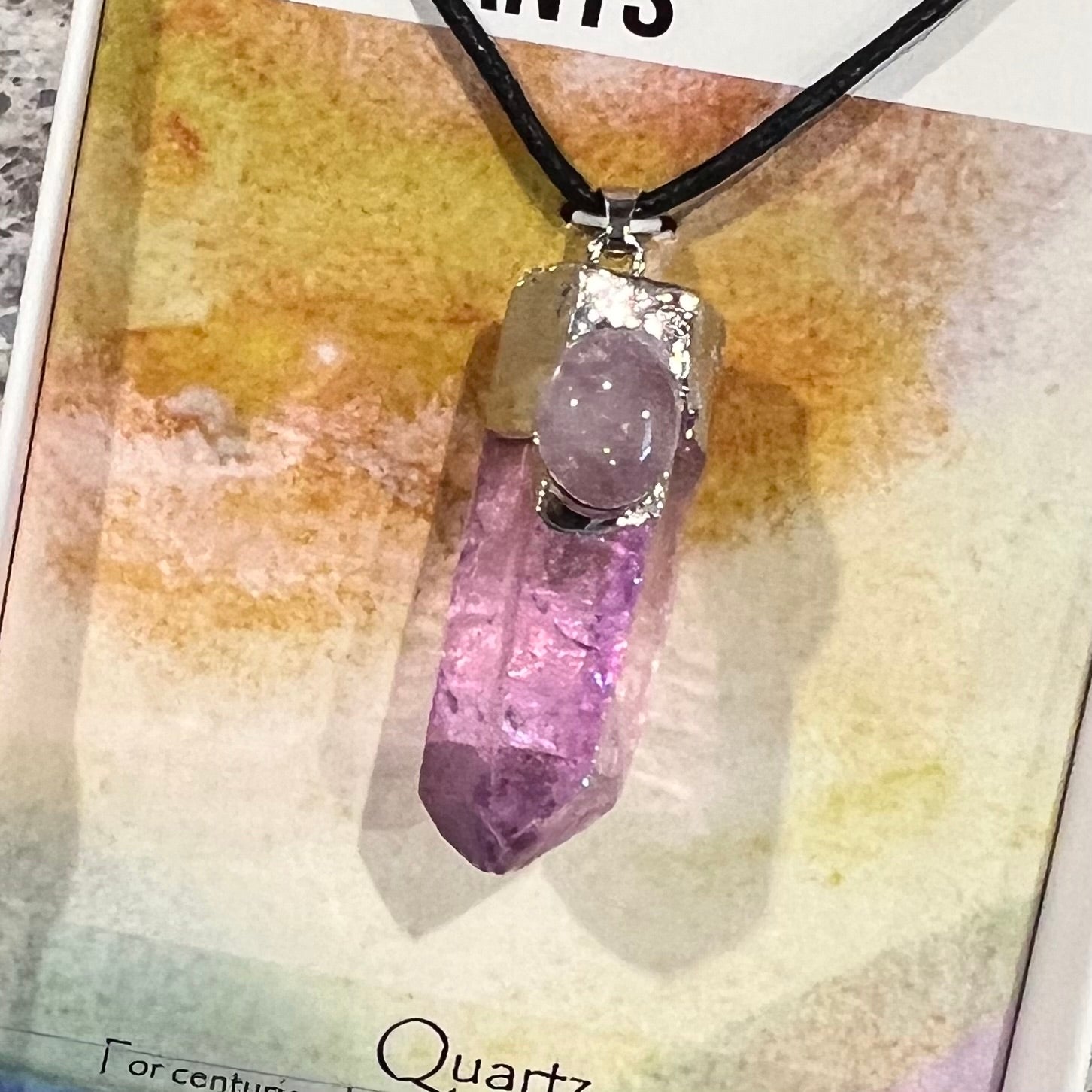 Aura Quartz Crystal Necklace