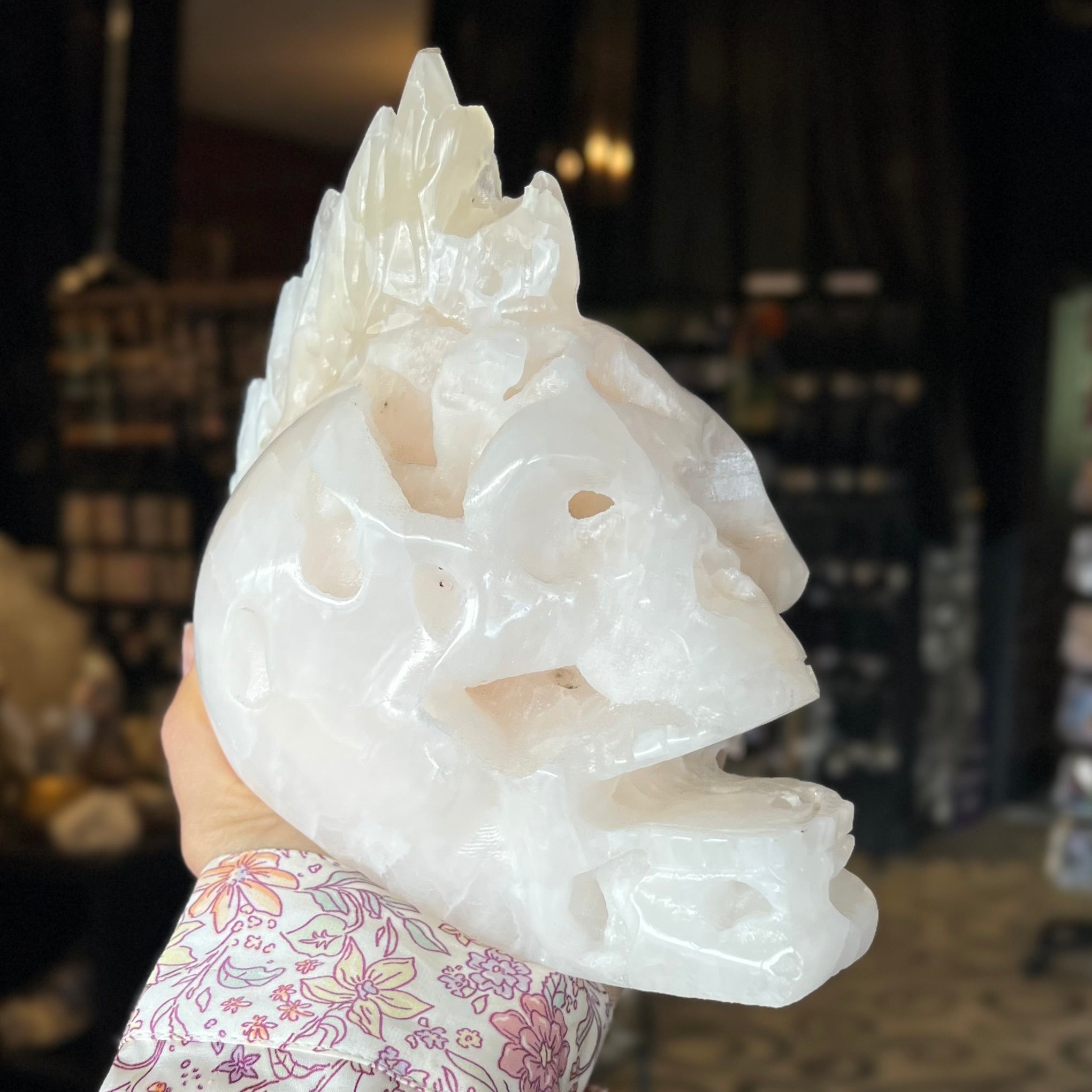 Large Crystal Skull Carving