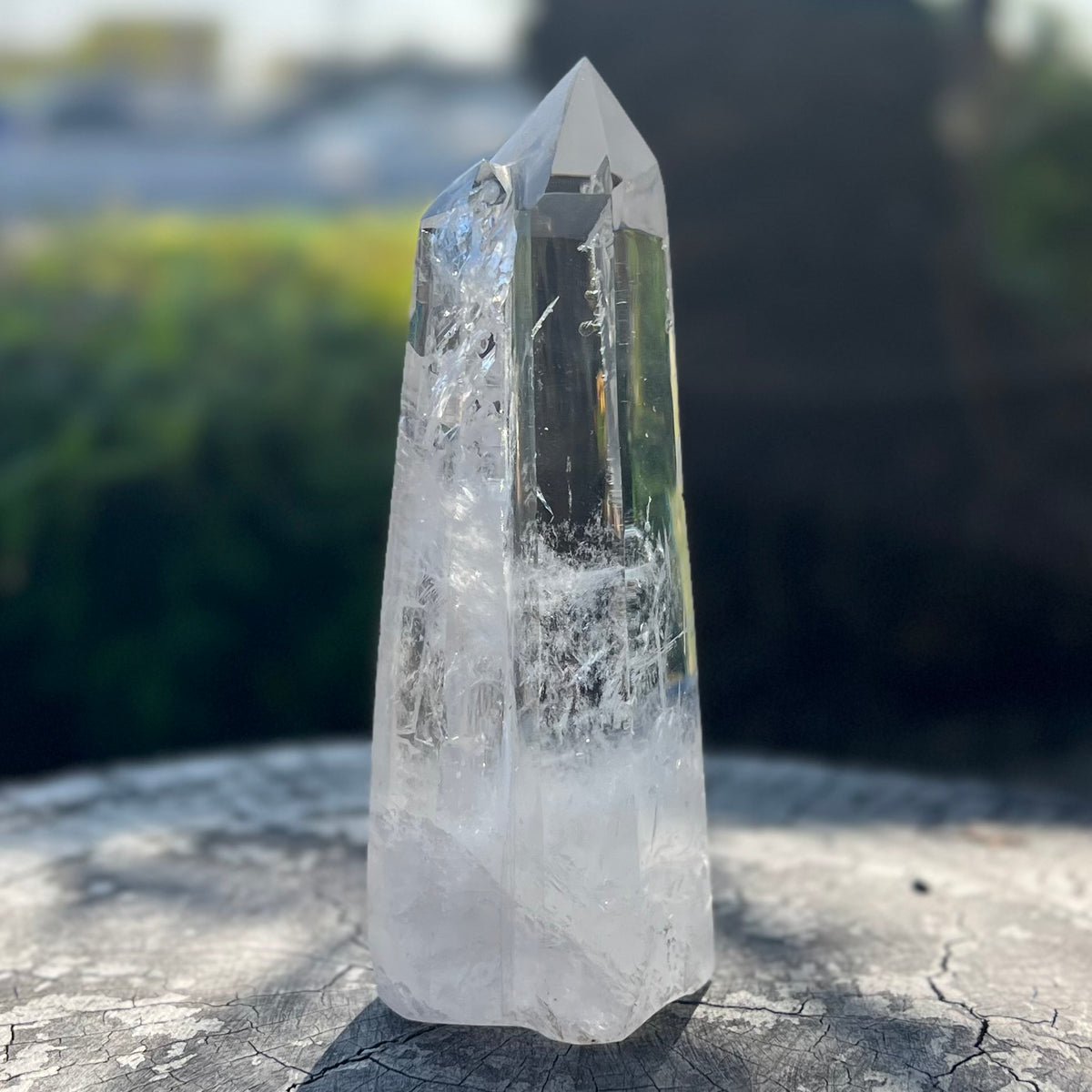 Clear Quartz Twin Point Tower